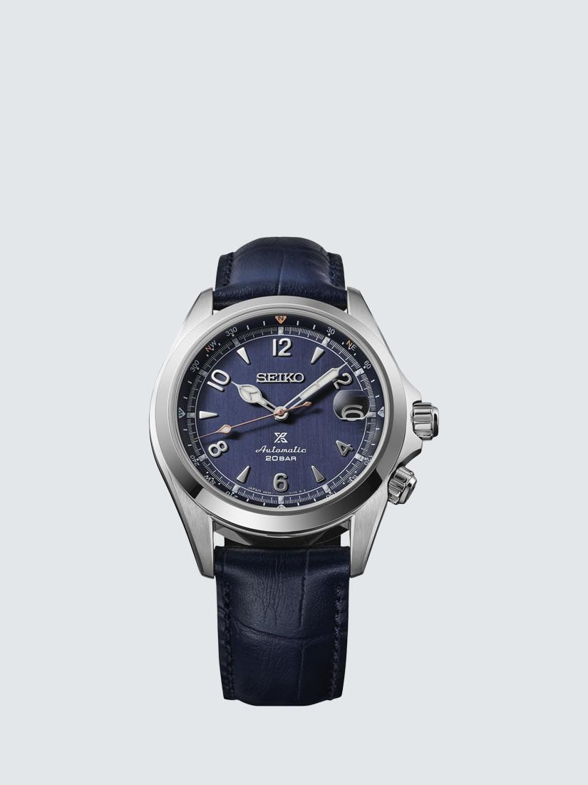 SPB531J1 Men's Alpinist Prospex Leather Strap Watch, Blue