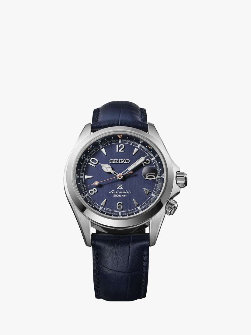 SPB531J1 Men's Alpinist Prospex Leather Strap Watch, Blue