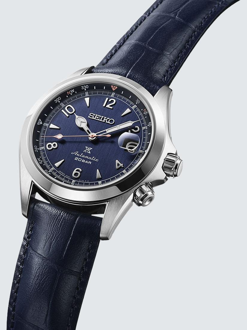 SPB531J1 Men's Alpinist Prospex Leather Strap Watch, Blue