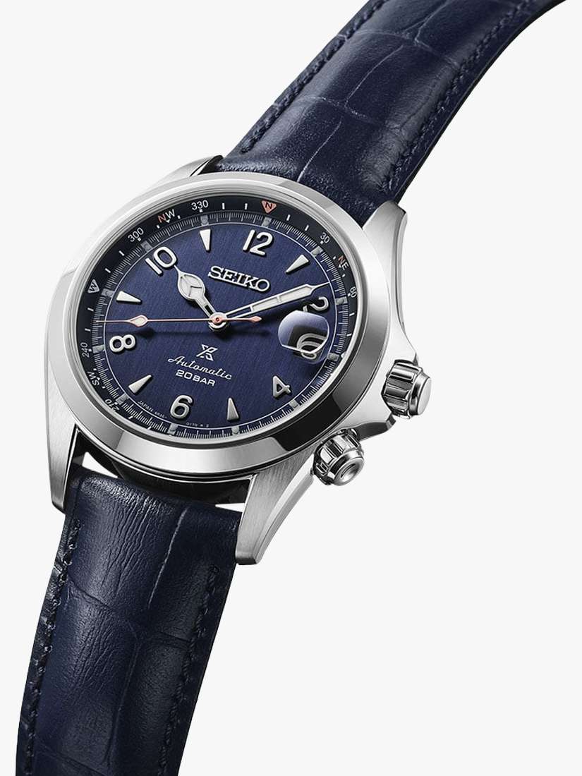 SPB531J1 Men's Alpinist Prospex Leather Strap Watch, Blue