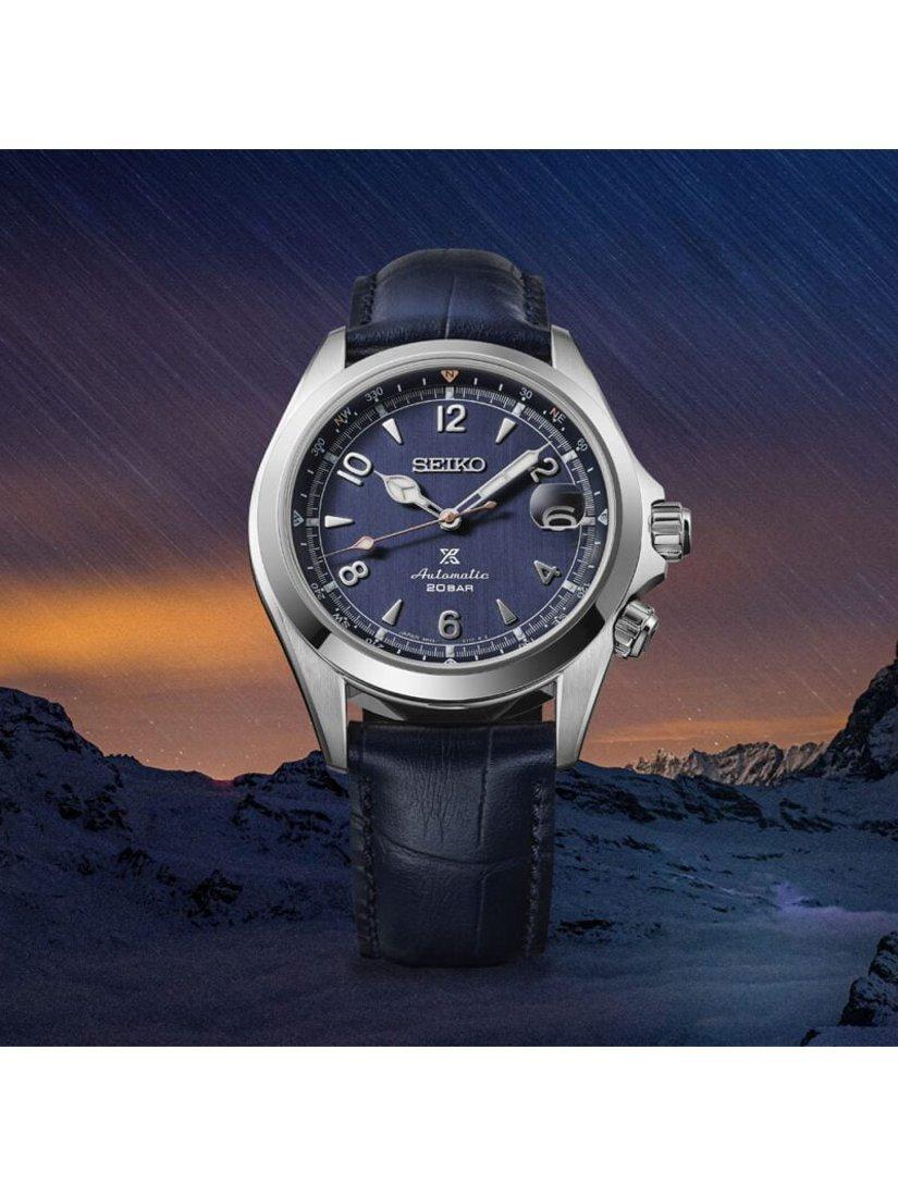 SPB531J1 Men's Alpinist Prospex Leather Strap Watch, Blue