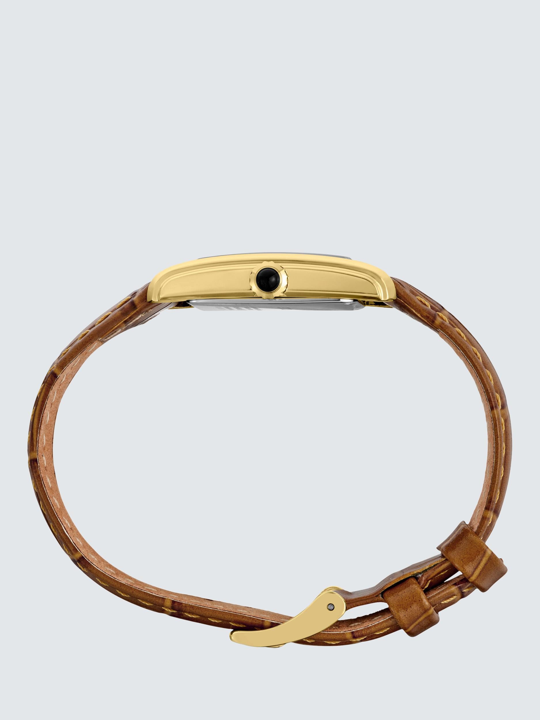 Refined Ladies Leather Strap Quartz Watch, Mop