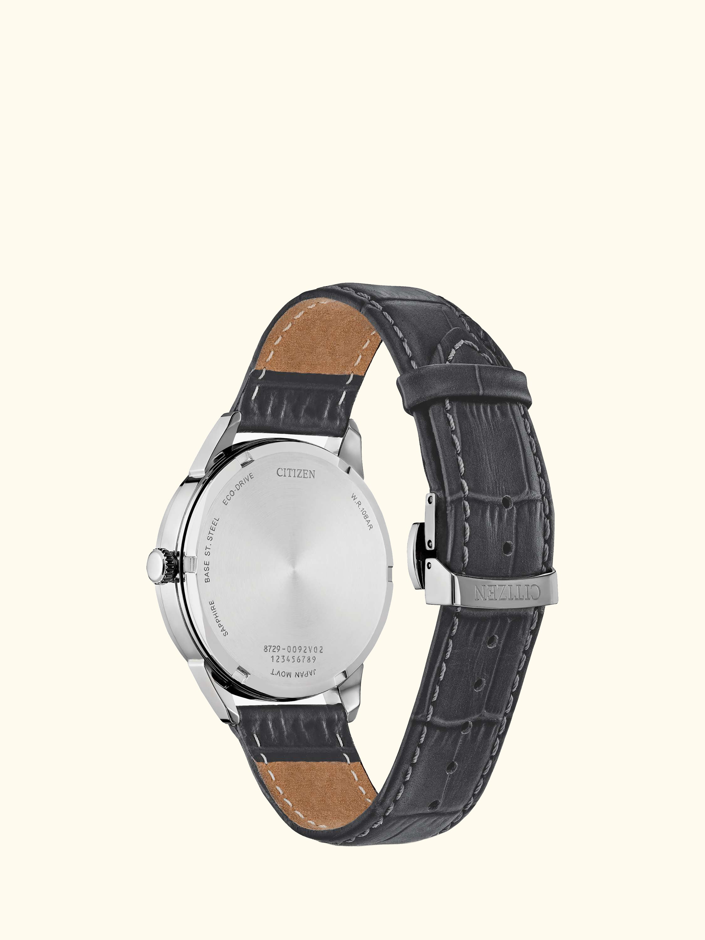 BU2110-01A Men's Rolan 40mm Leather Strap Watch, Silver