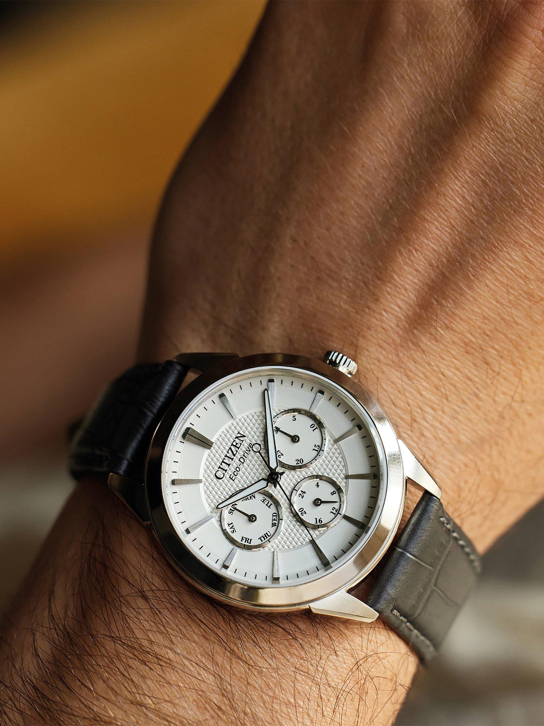 BU2110-01A Men's Rolan 40mm Leather Strap Watch, Silver