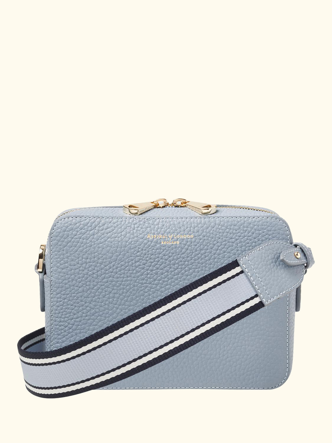 Leather Camera Crossbody Bag, Sky Blue