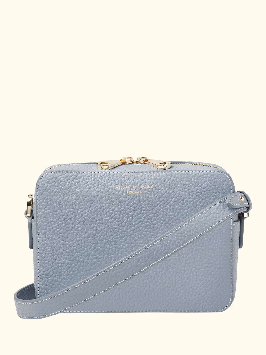 Leather Camera Crossbody Bag, Sky Blue