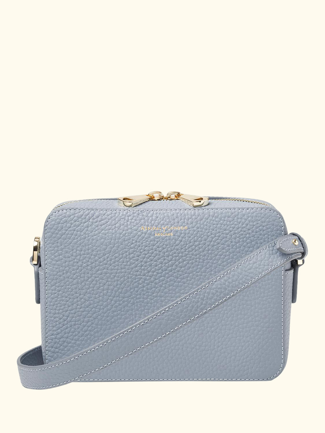 Leather Camera Crossbody Bag, Sky Blue