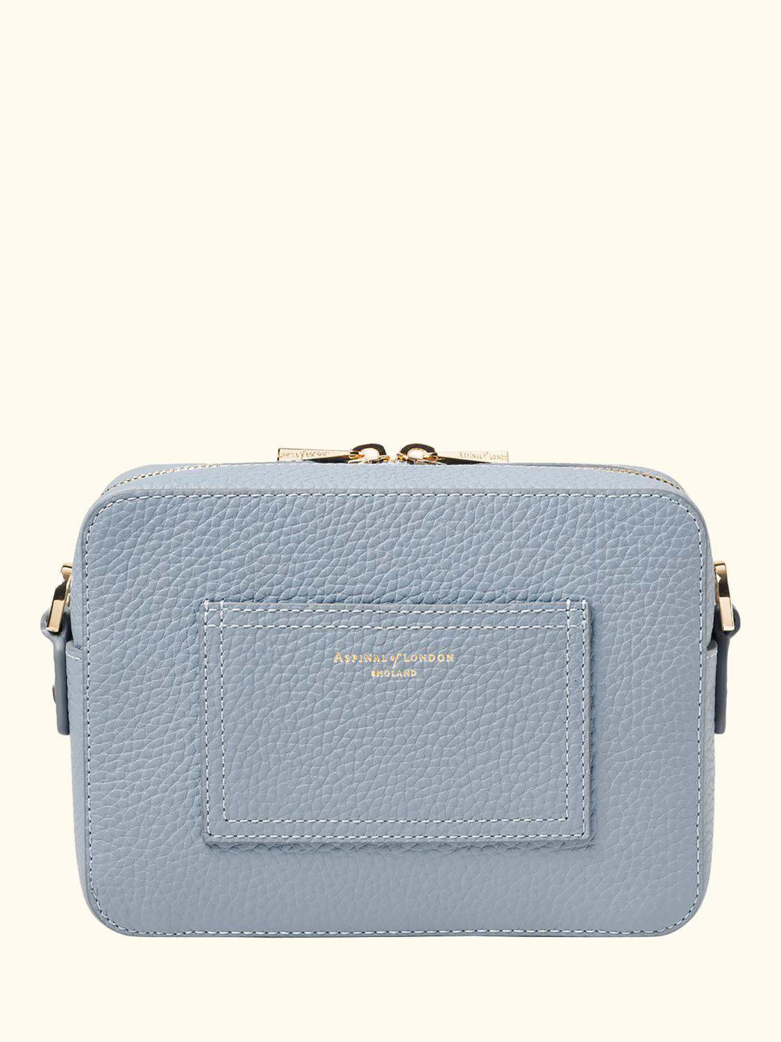 Leather Camera Crossbody Bag, Sky Blue