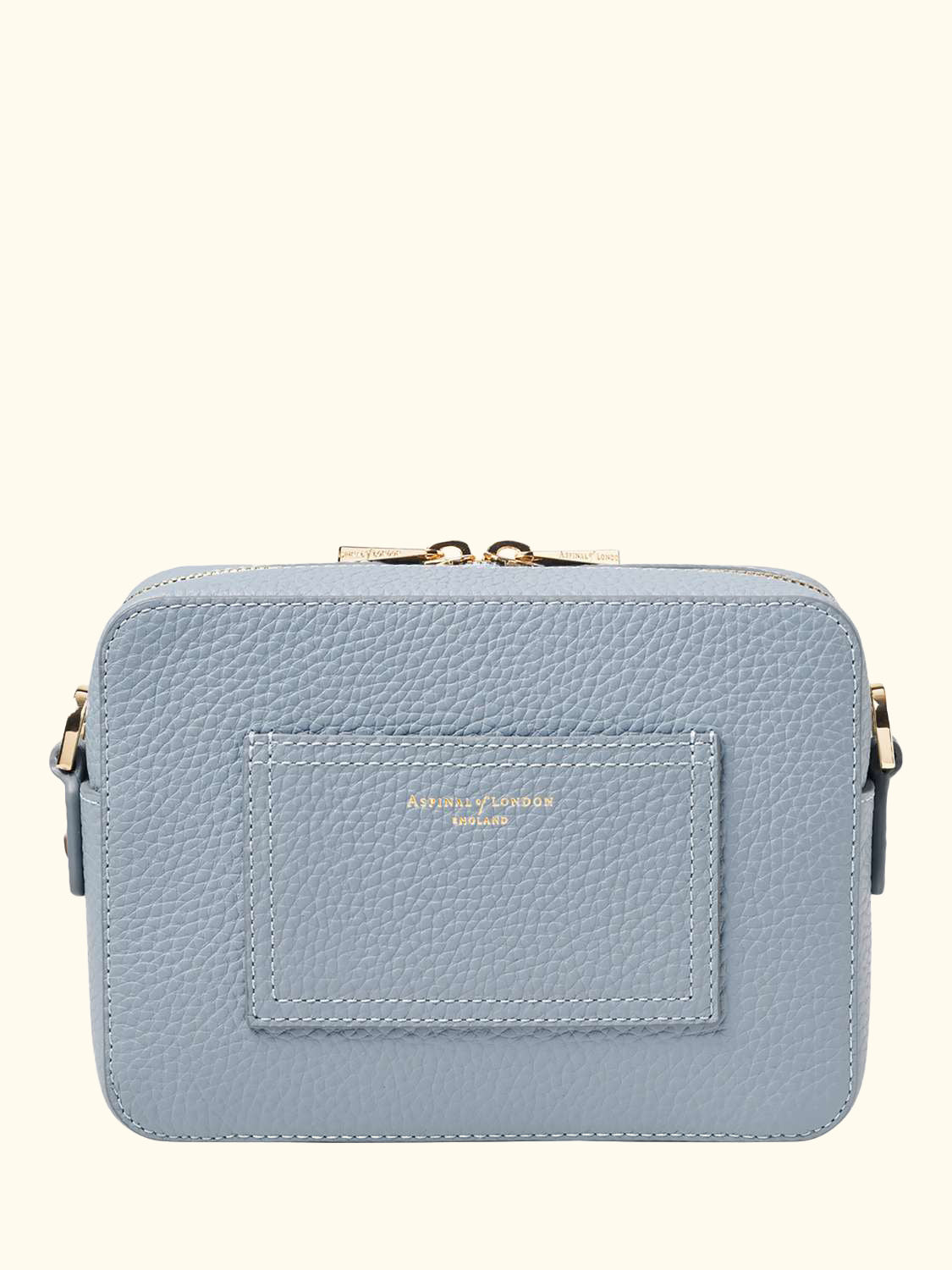 Leather Camera Crossbody Bag, Sky Blue