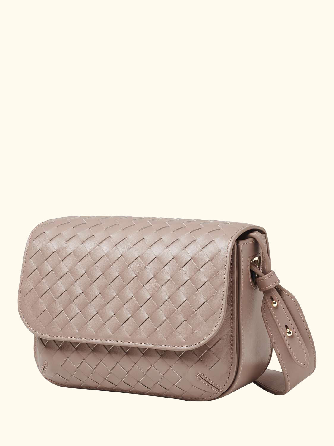 Ella Leather Slot Weave Cross Body Bag, Moleskin