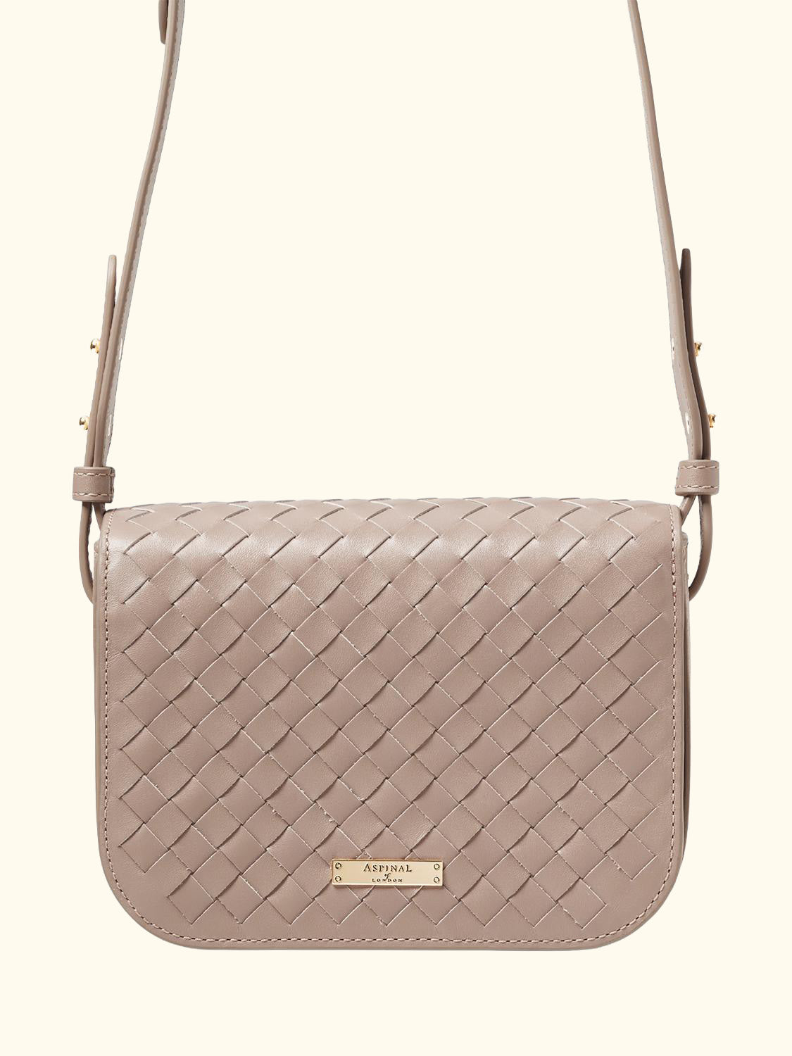 Ella Leather Slot Weave Cross Body Bag, Moleskin