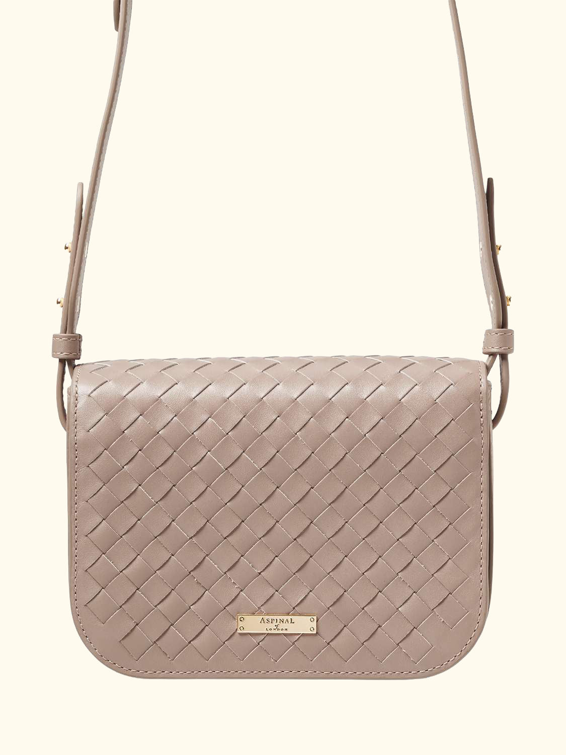 Ella Leather Slot Weave Cross Body Bag, Moleskin