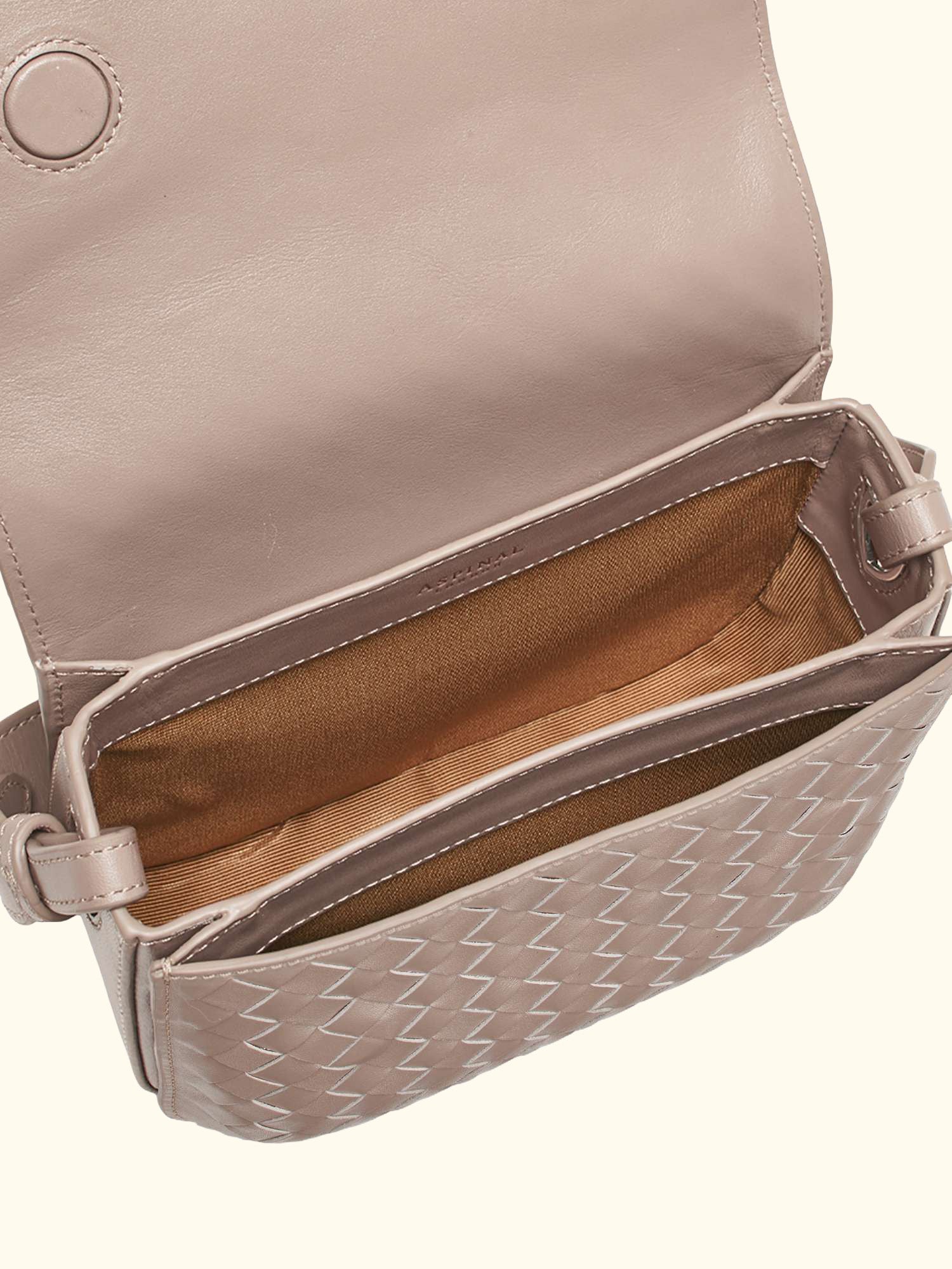 Ella Leather Slot Weave Cross Body Bag, Moleskin