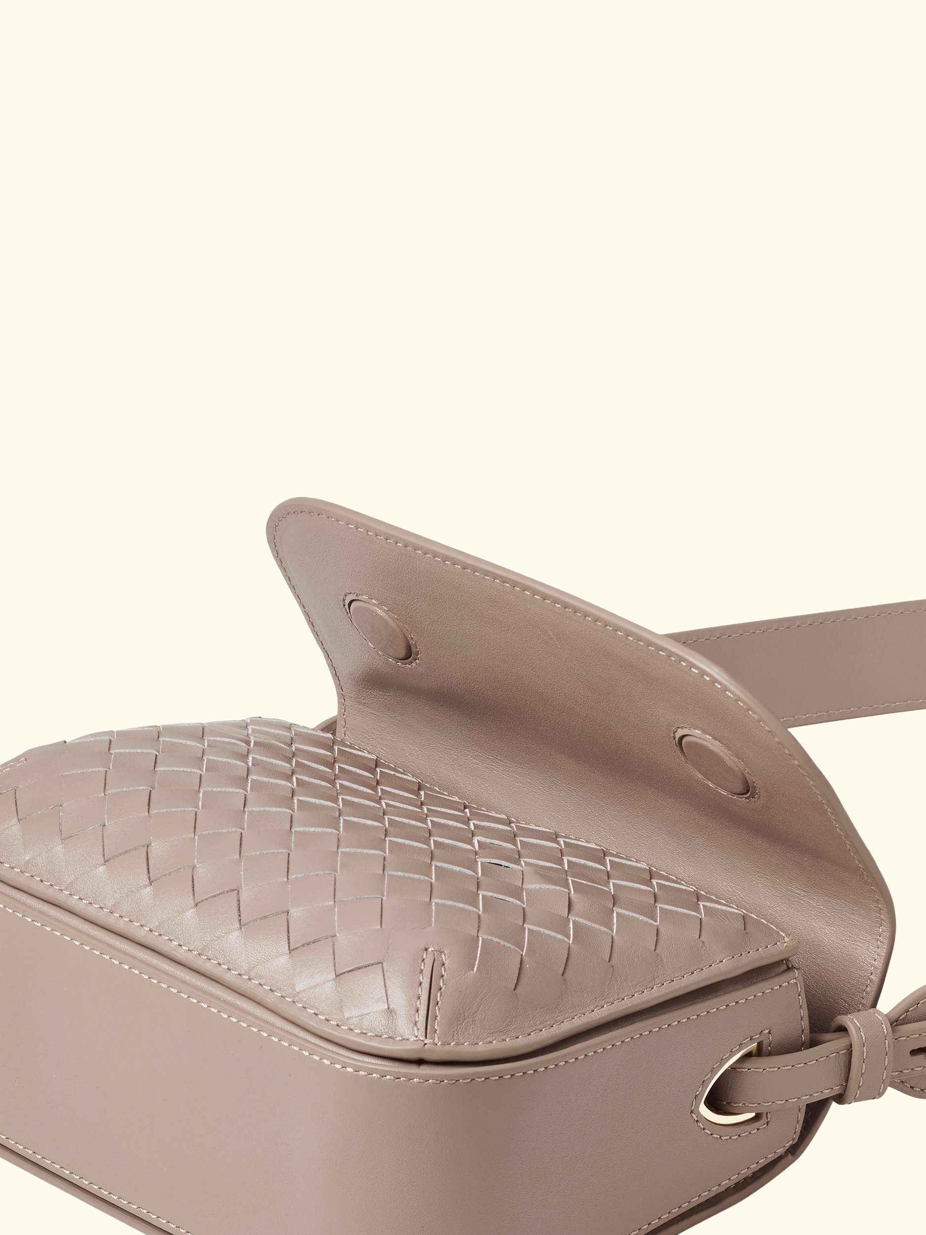 Ella Leather Slot Weave Cross Body Bag, Moleskin