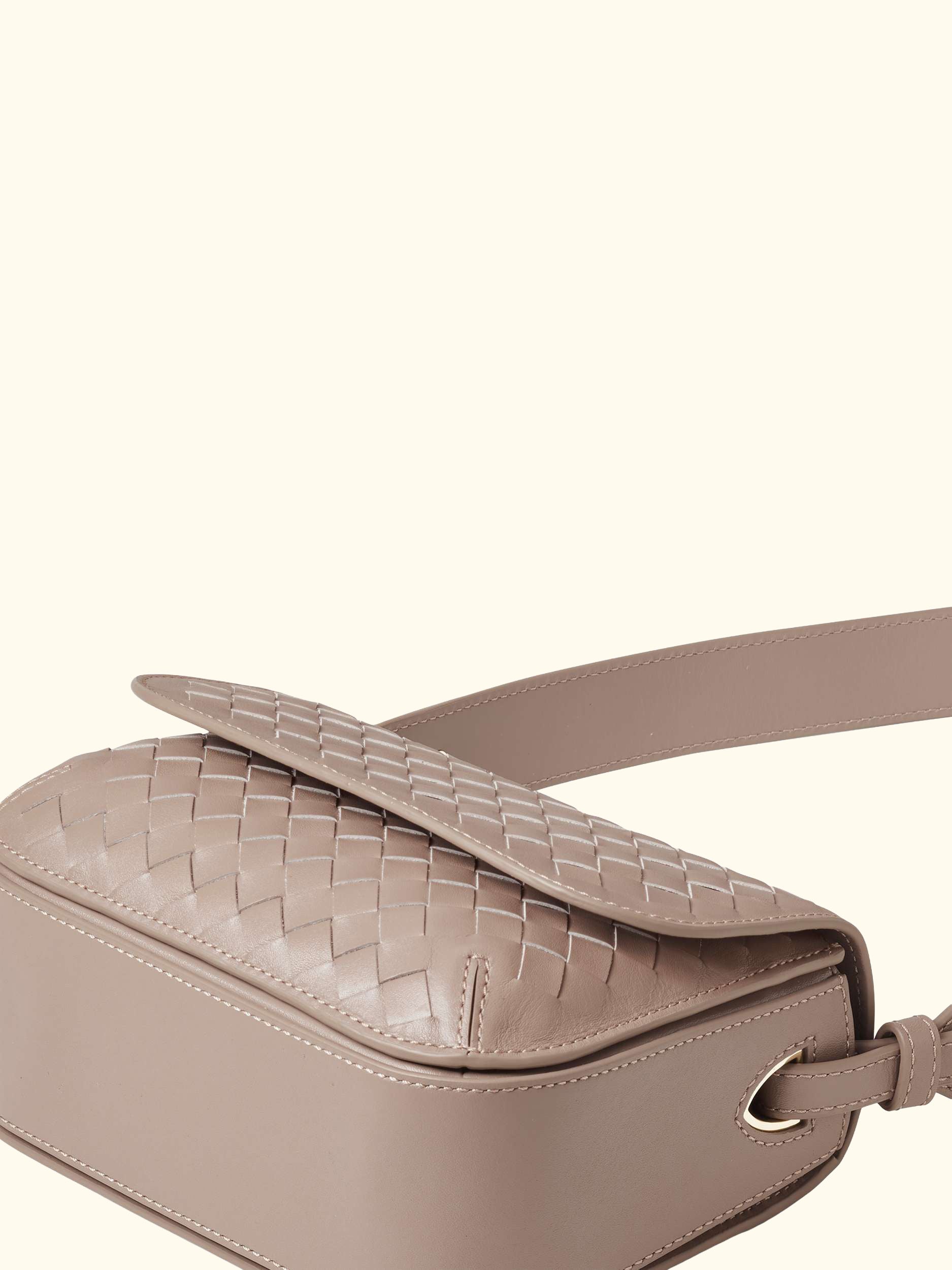 Ella Leather Slot Weave Cross Body Bag, Moleskin