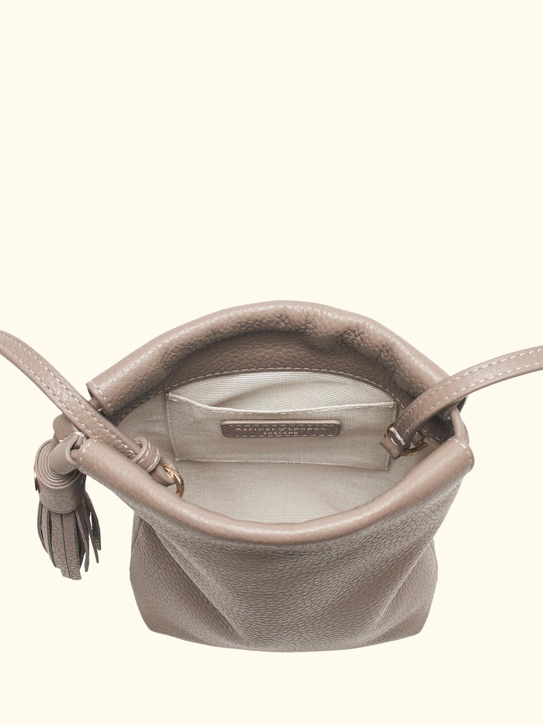 Hudson Small Grain Milled Pebble Leather Drawstring Crossbody Bag