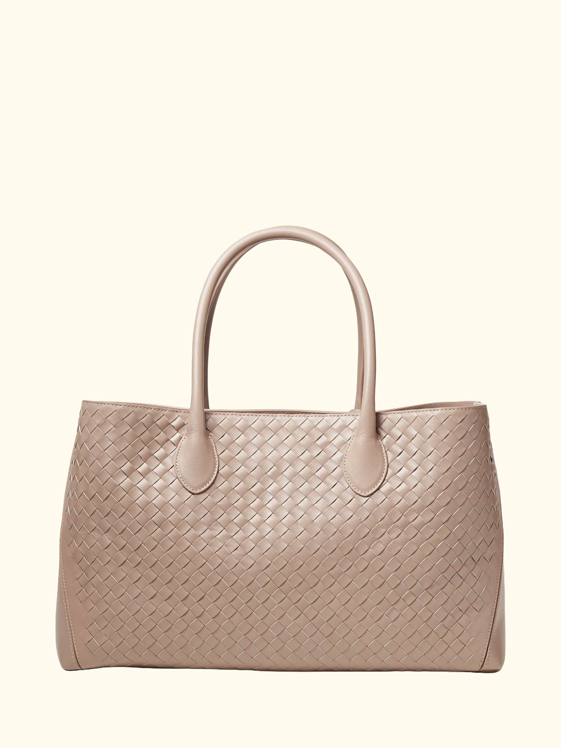 London Woven Leather Tote Bag, Moleskin