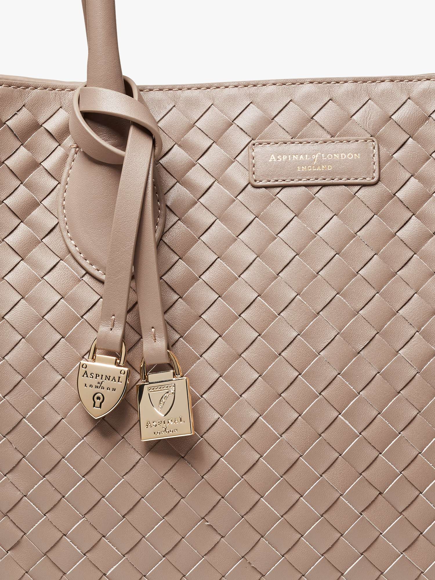 London Woven Leather Tote Bag, Moleskin