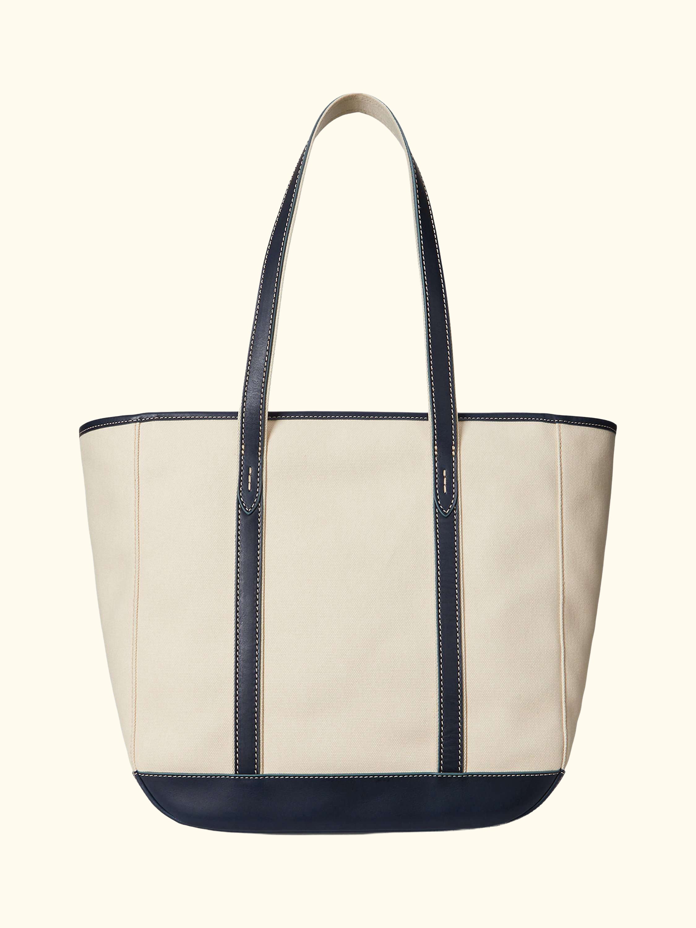Polo Ralph Lauren Canvas Medium Tote Bag, Ecru/Navy