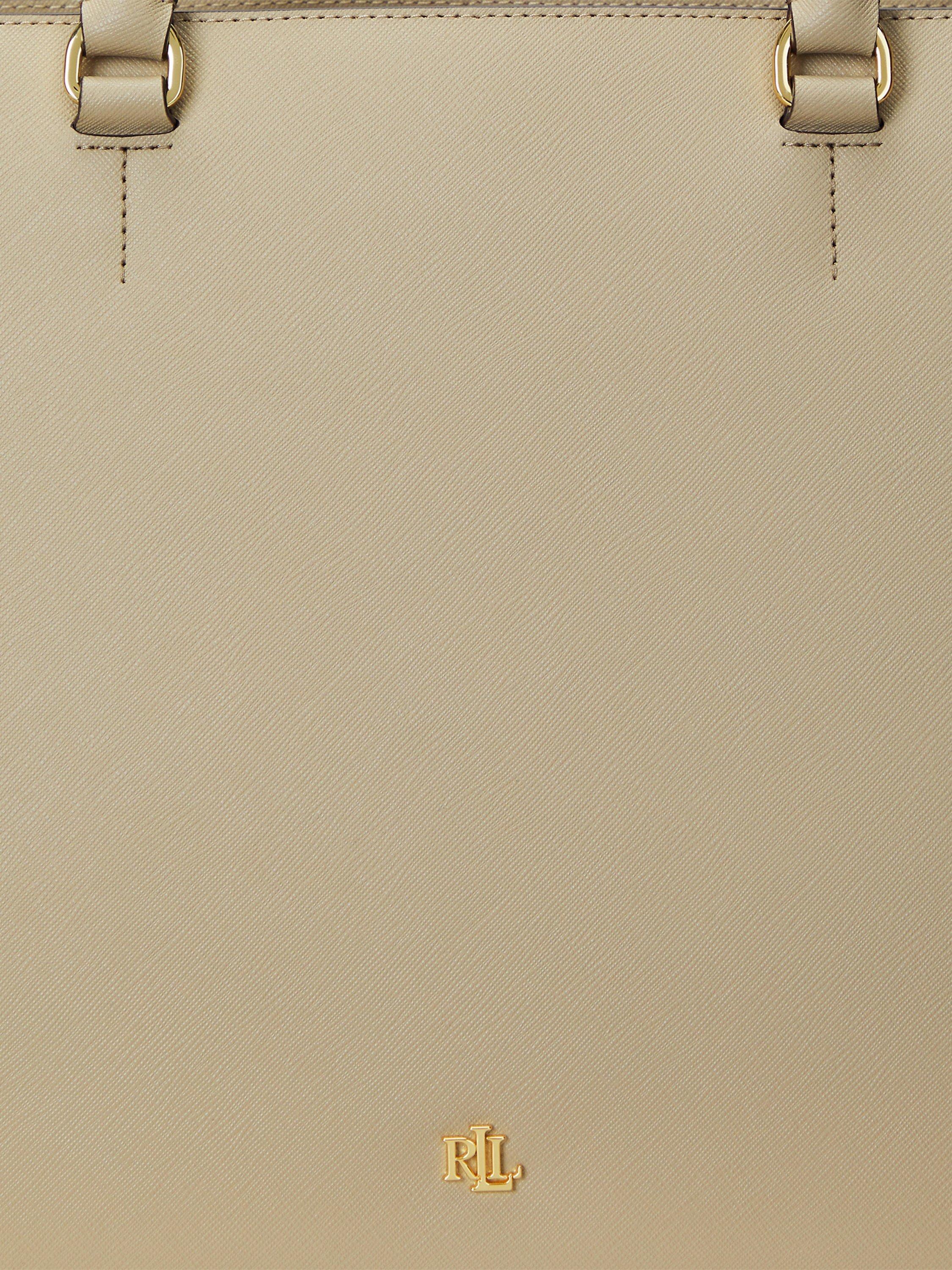 Lauren Ralph Lauren Hanna Large Leather Satchel Bag, Birch Tan