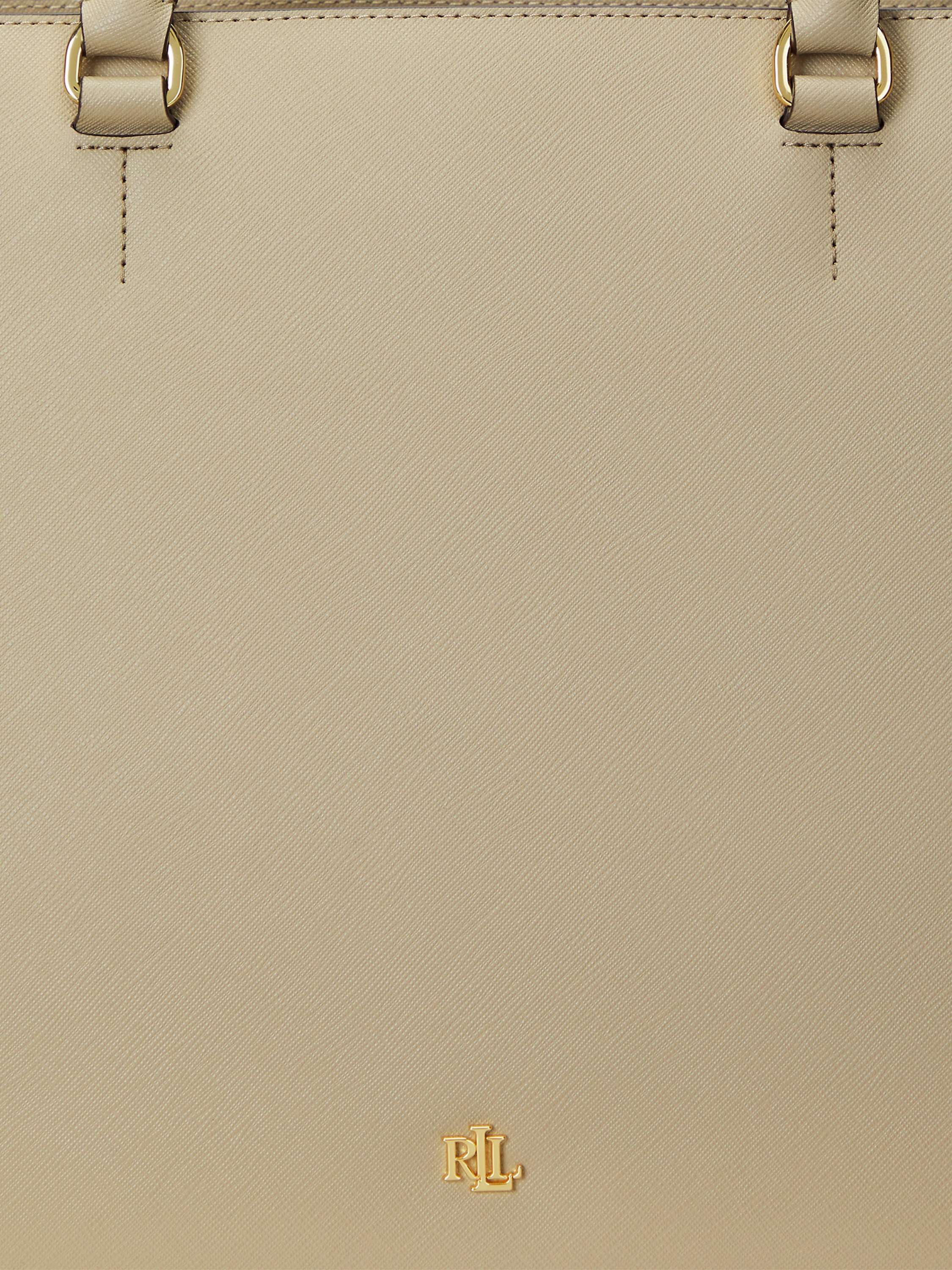 Lauren Ralph Lauren Hanna Large Leather Satchel Bag, Birch Tan
