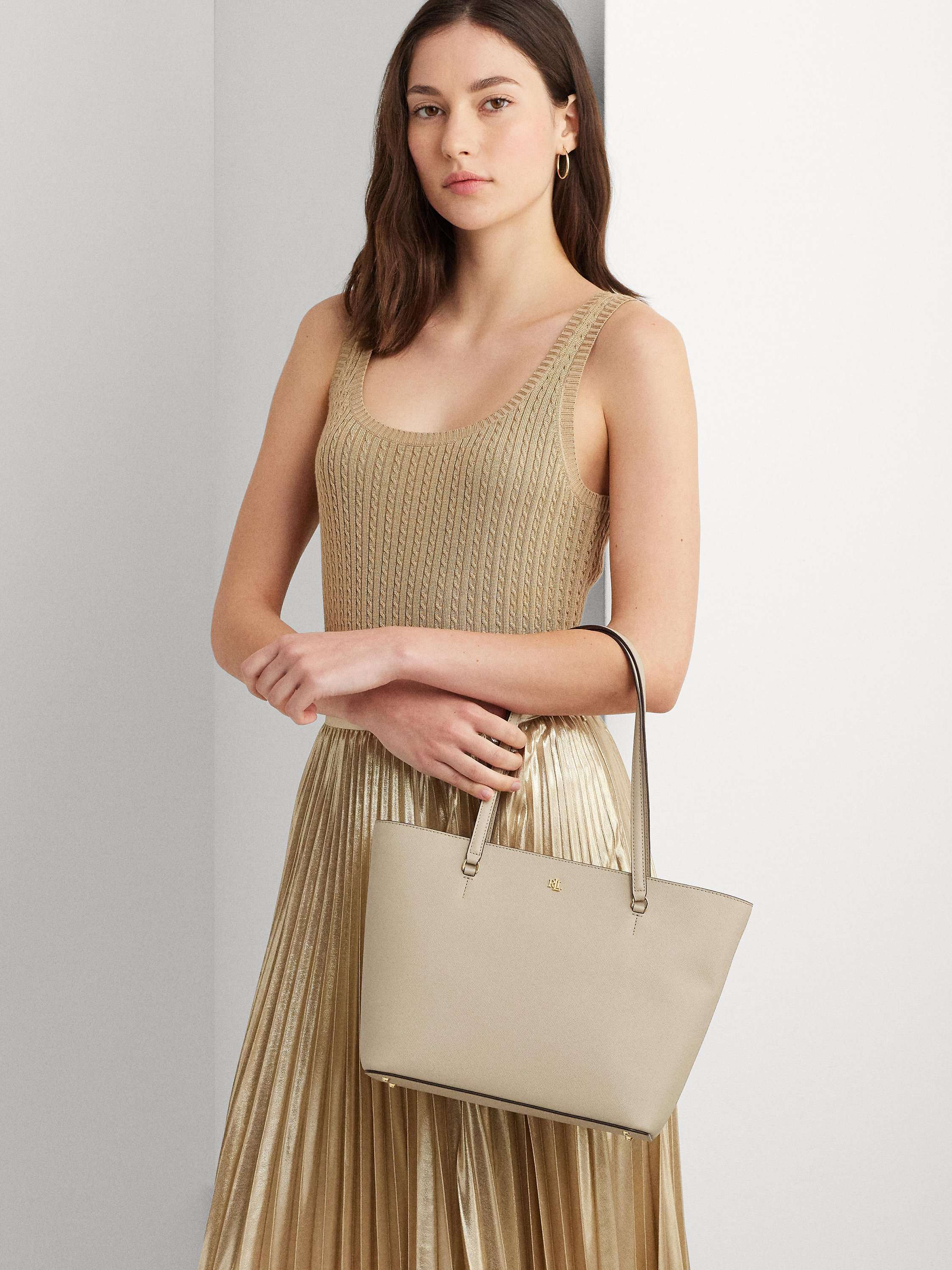 Lauren Ralph Lauren Karly Medium Leather Tote Bag