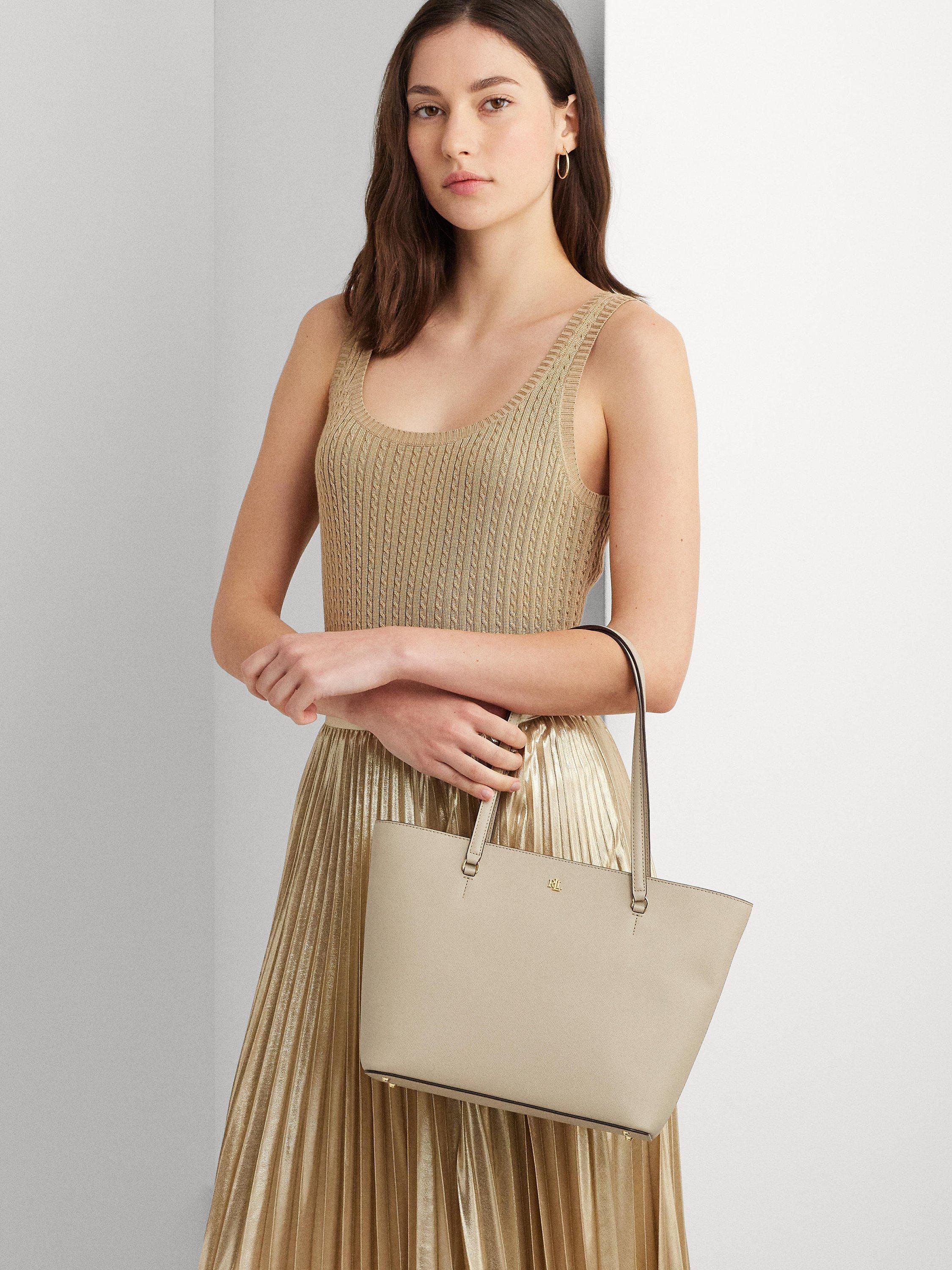 Lauren Ralph Lauren Karly Medium Leather Tote Bag