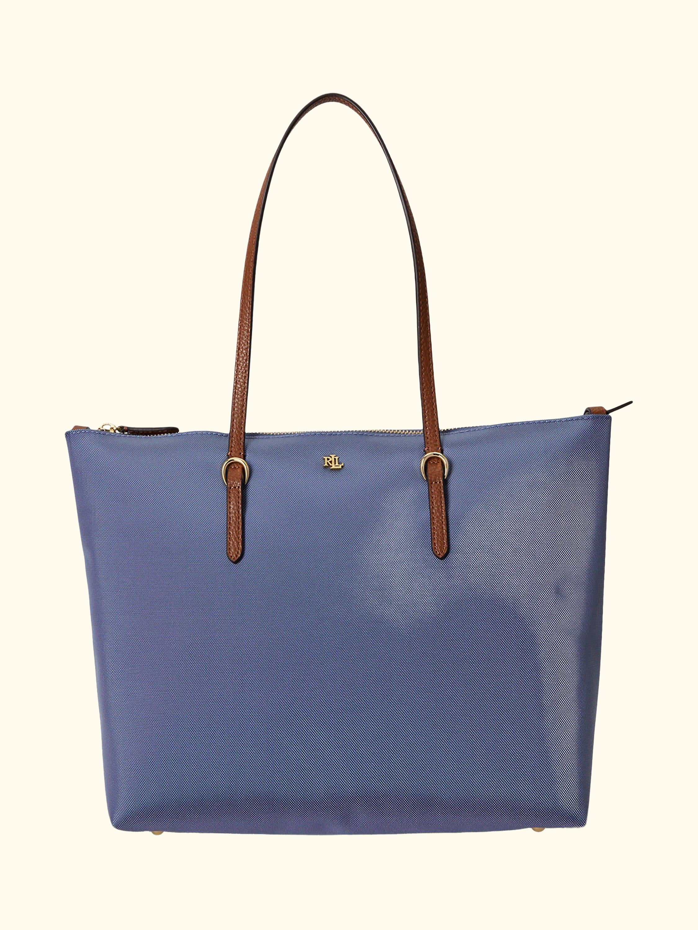 Lauren Ralph Lauren Keaton Medium Tote Bag, Blue/Lauren Tan