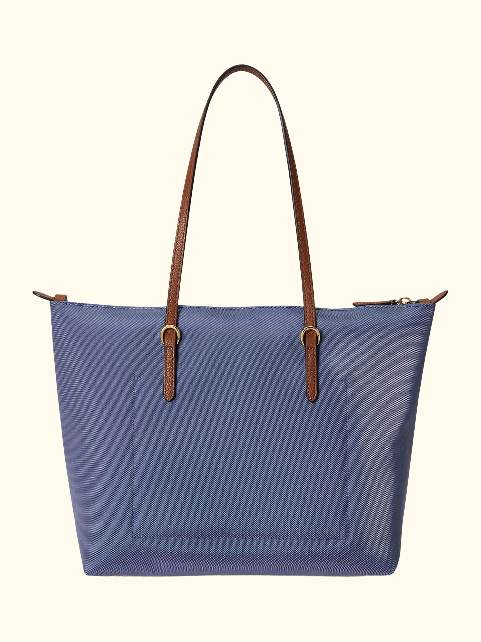 Lauren Ralph Lauren Keaton Medium Tote Bag, Blue/Lauren Tan