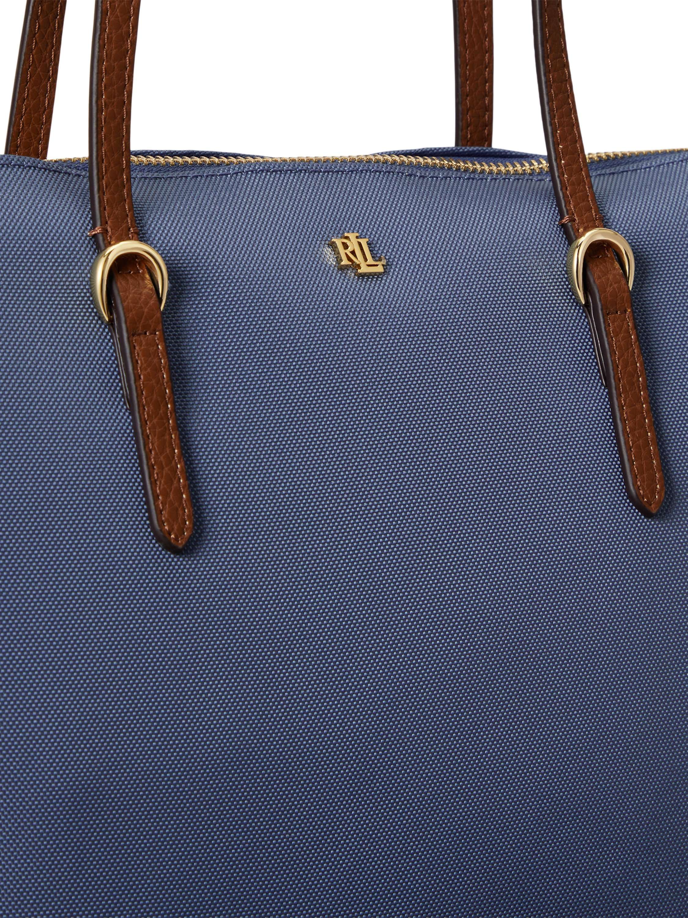 Lauren Ralph Lauren Keaton Medium Tote Bag, Blue/Lauren Tan
