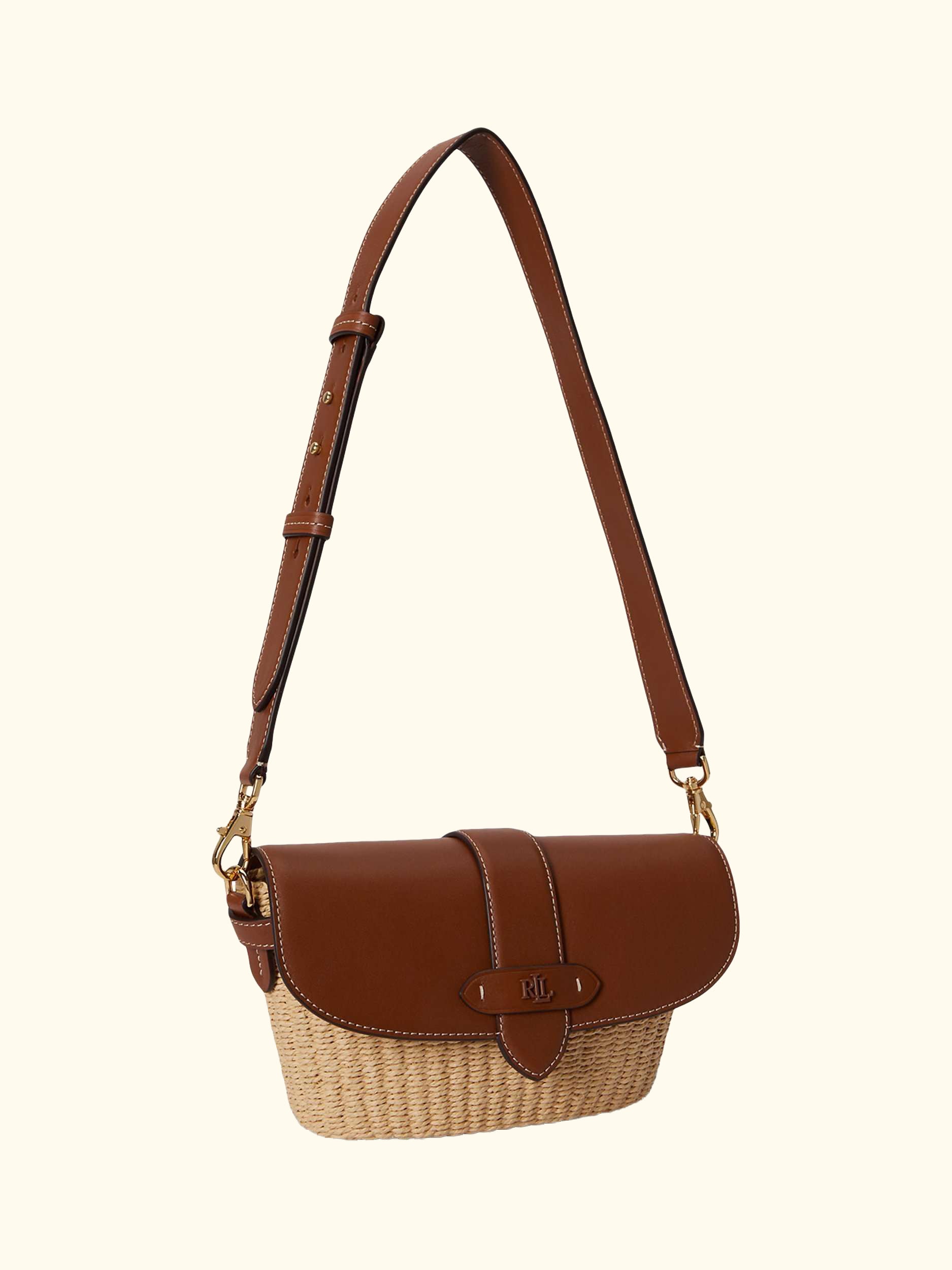 Lauren Ralph Lauren Lynden Small Shoulder Bag, Natural/Lauren Tan