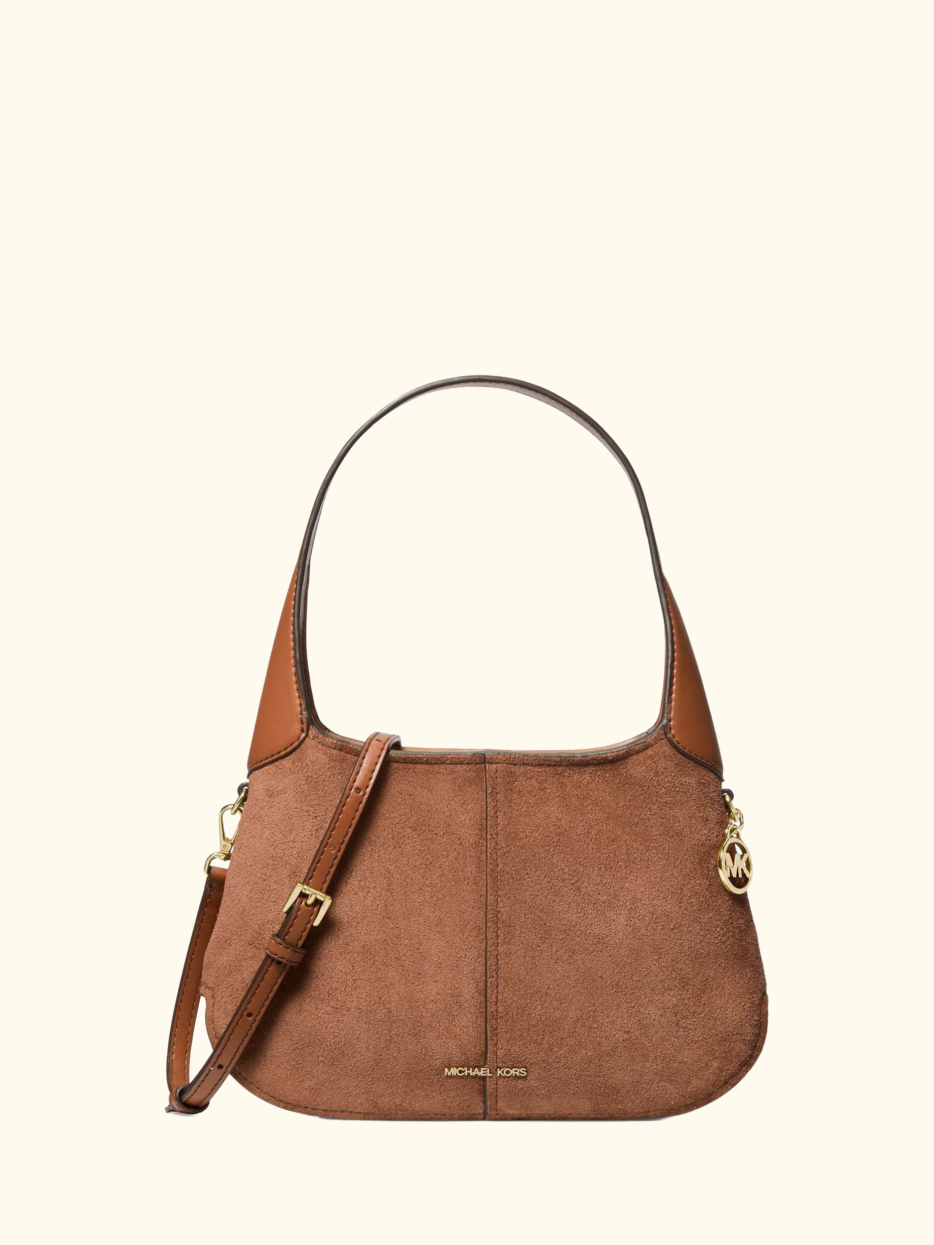 Alice Small Suede Shoulder Bag, Luggage Suede