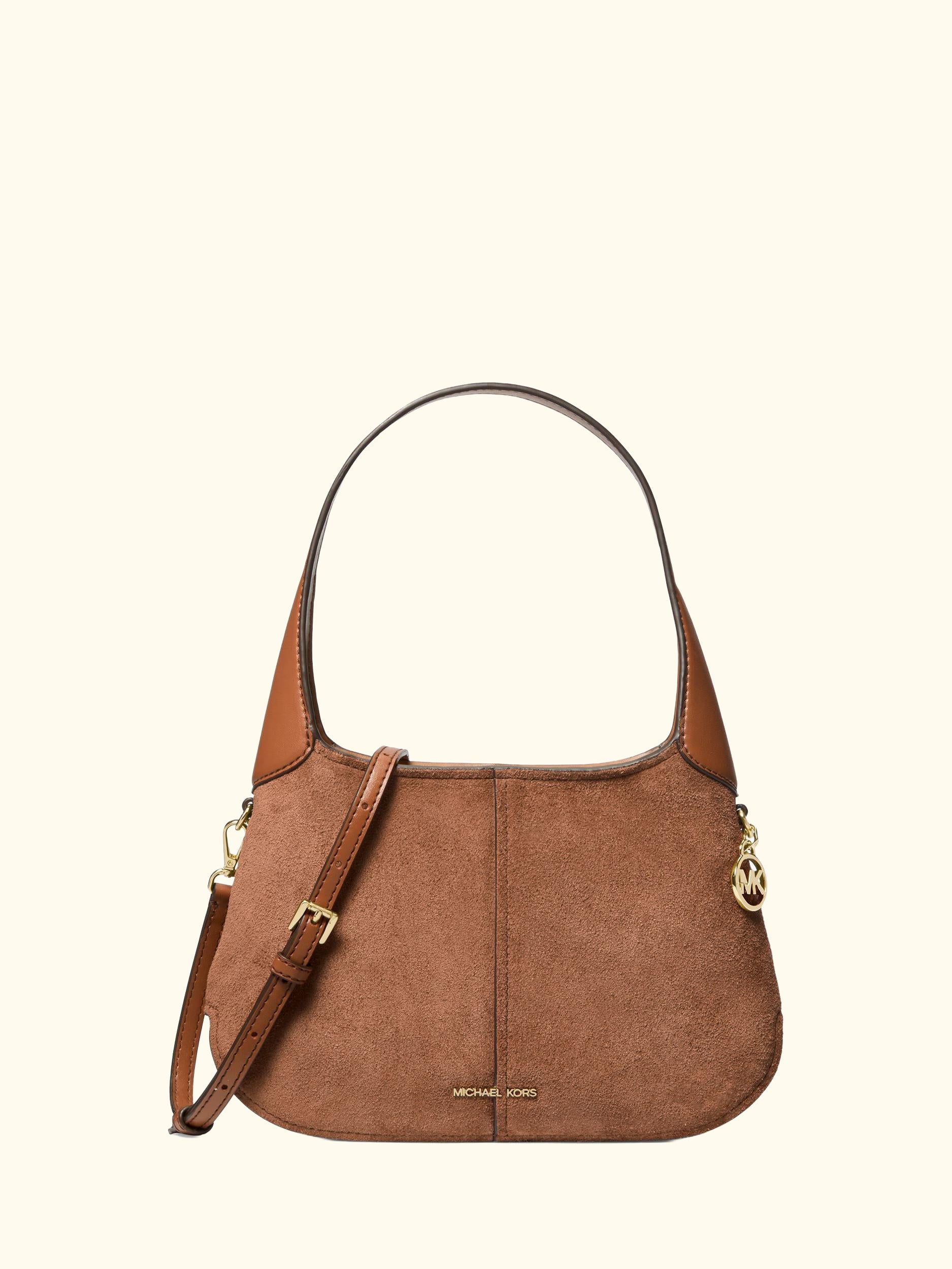 Alice Small Suede Shoulder Bag, Luggage Suede