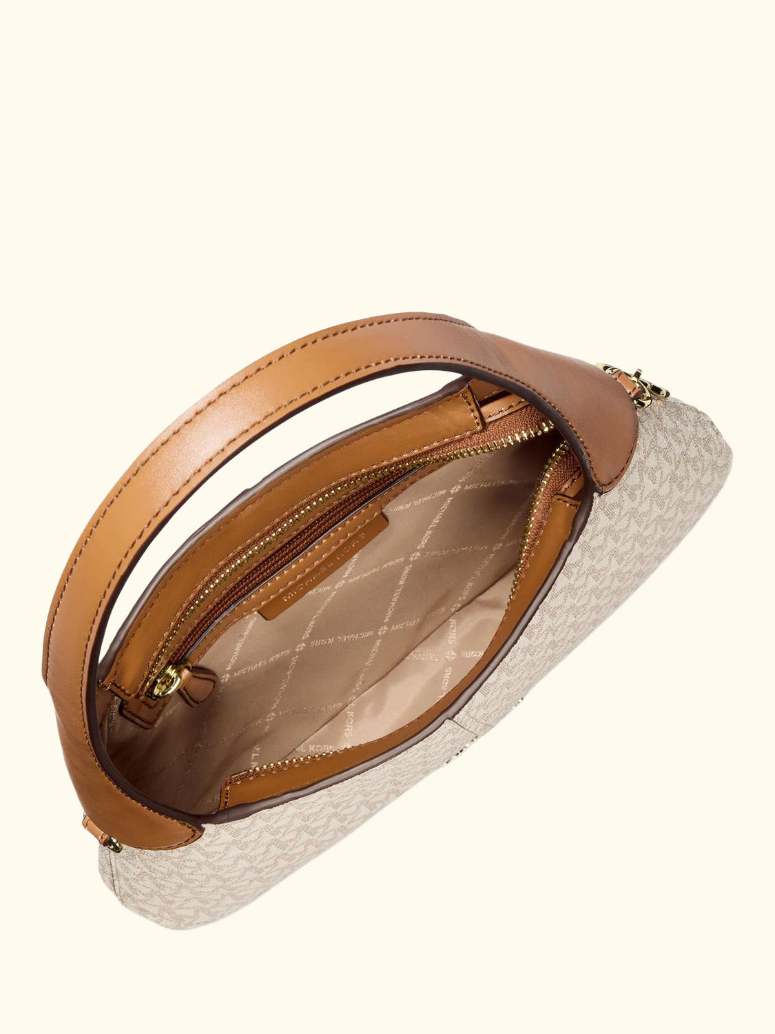 Alice Small Signature Logo Shoulder Bag, Vanilla/Acorn