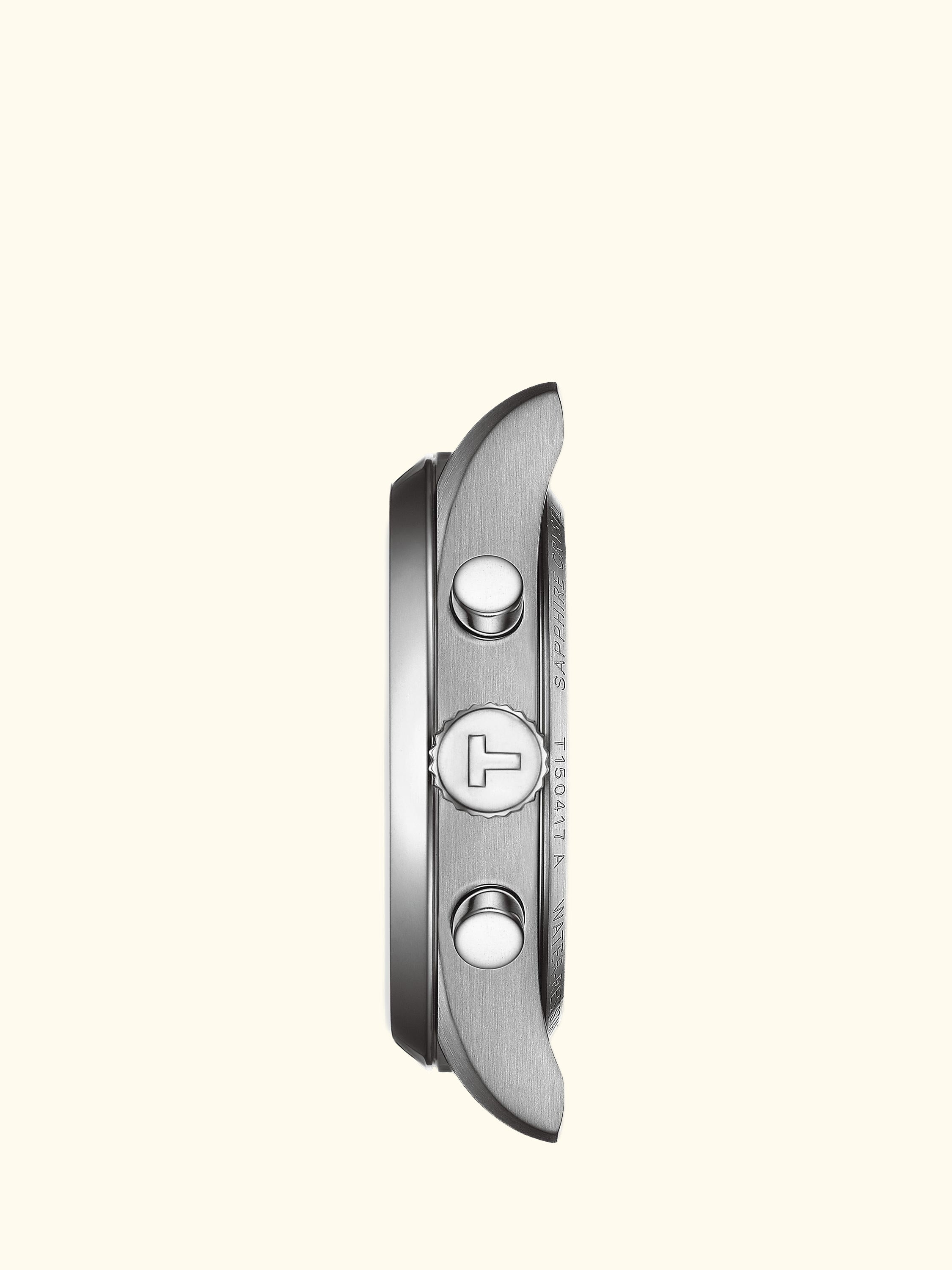 T1504171101100 Men's PR100 Date Sub-Dial Bracelet Strap Watch, Silver/Silver