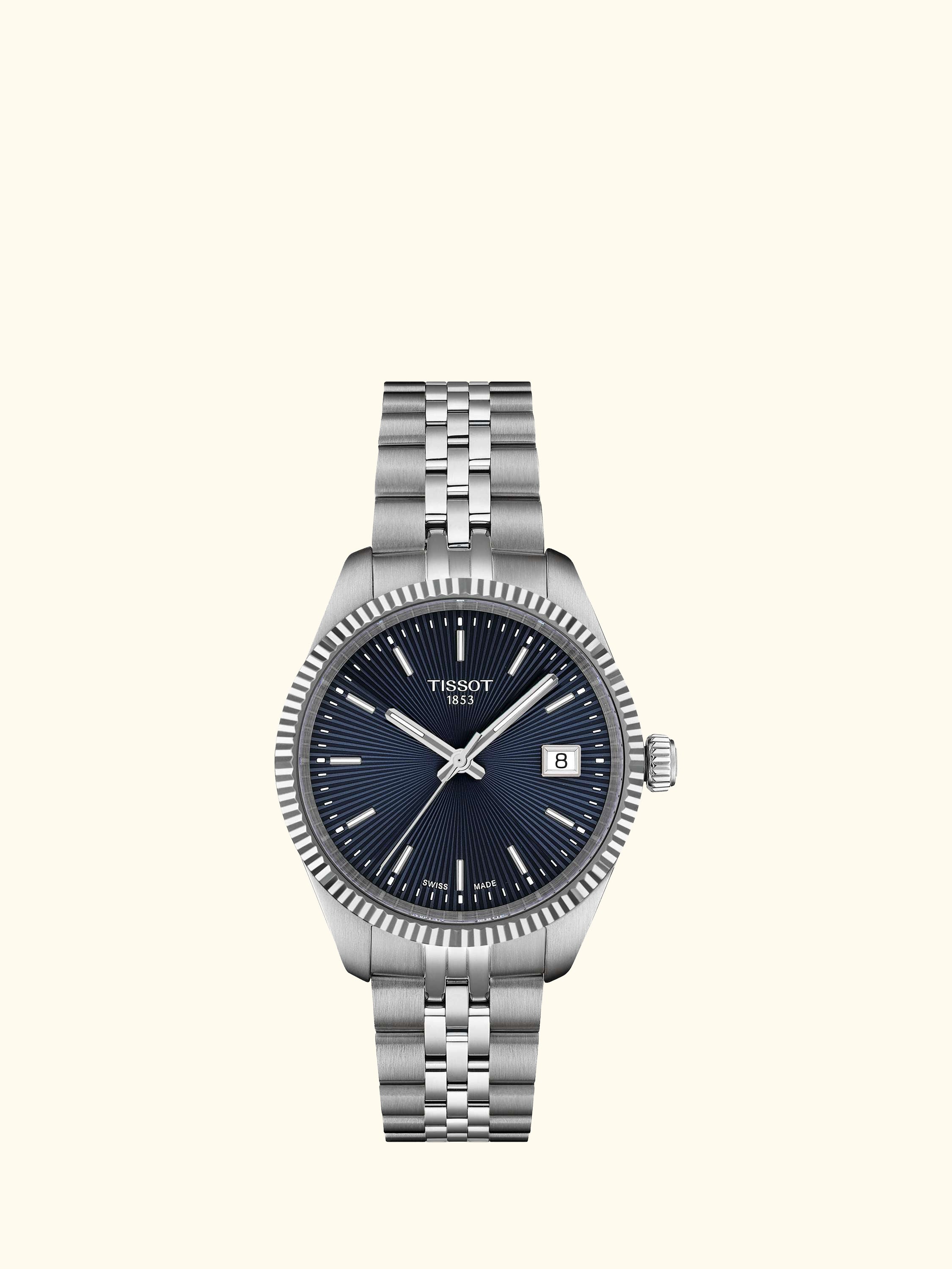 T1562101104100 Women's Ballade Date Bracelet Strap Watch, Blue/Silver