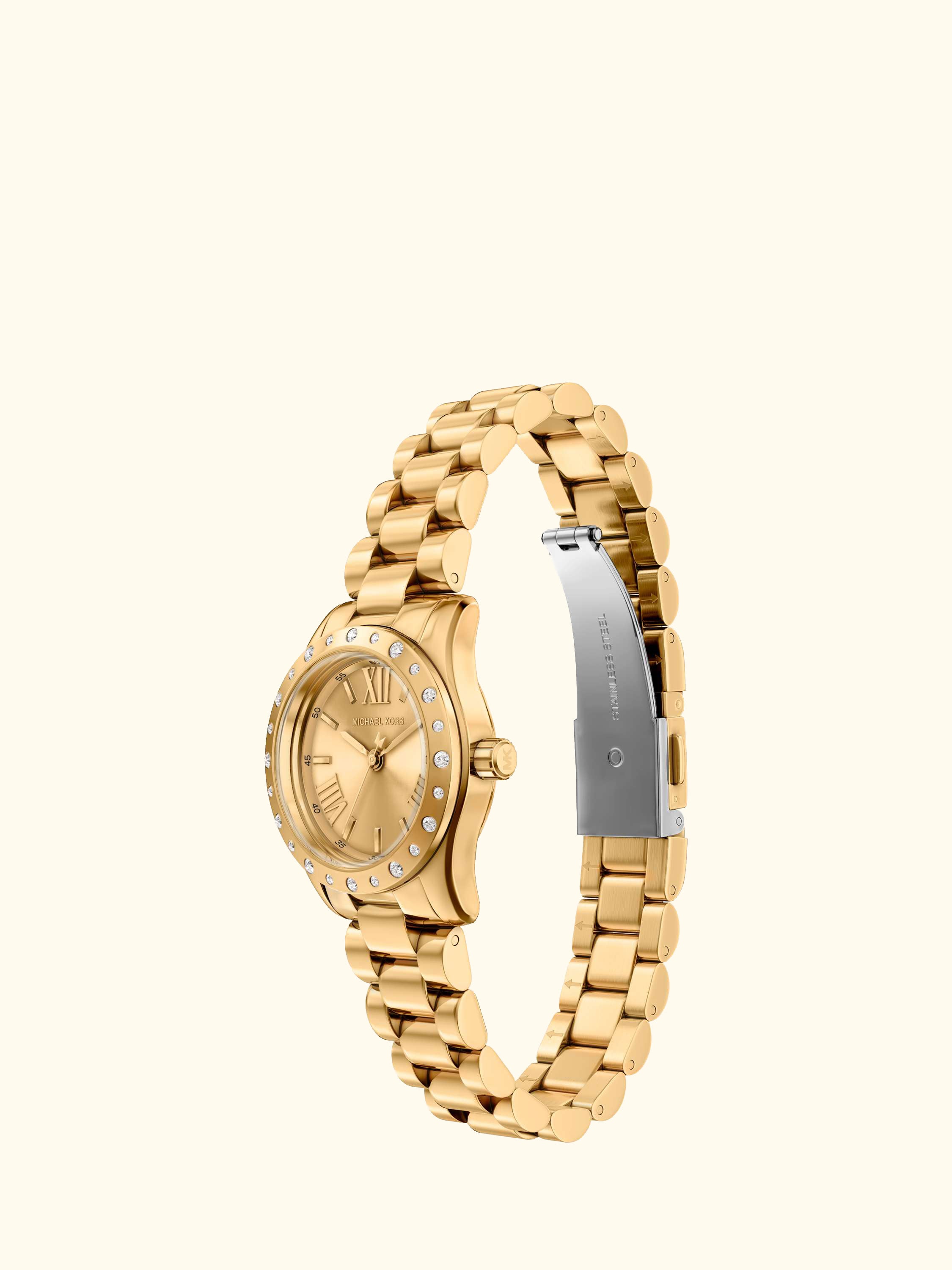 MK4992 Ladies Watch and Pave Heart Bracelet Set, Gold