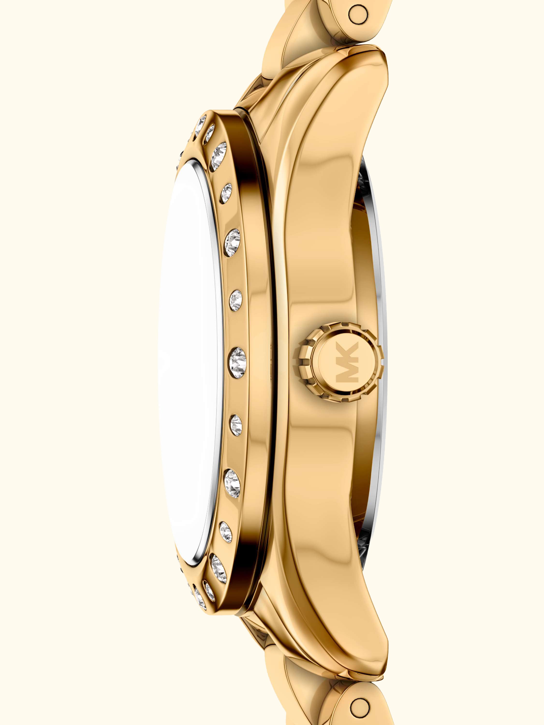 MK4992 Ladies Watch and Pave Heart Bracelet Set, Gold