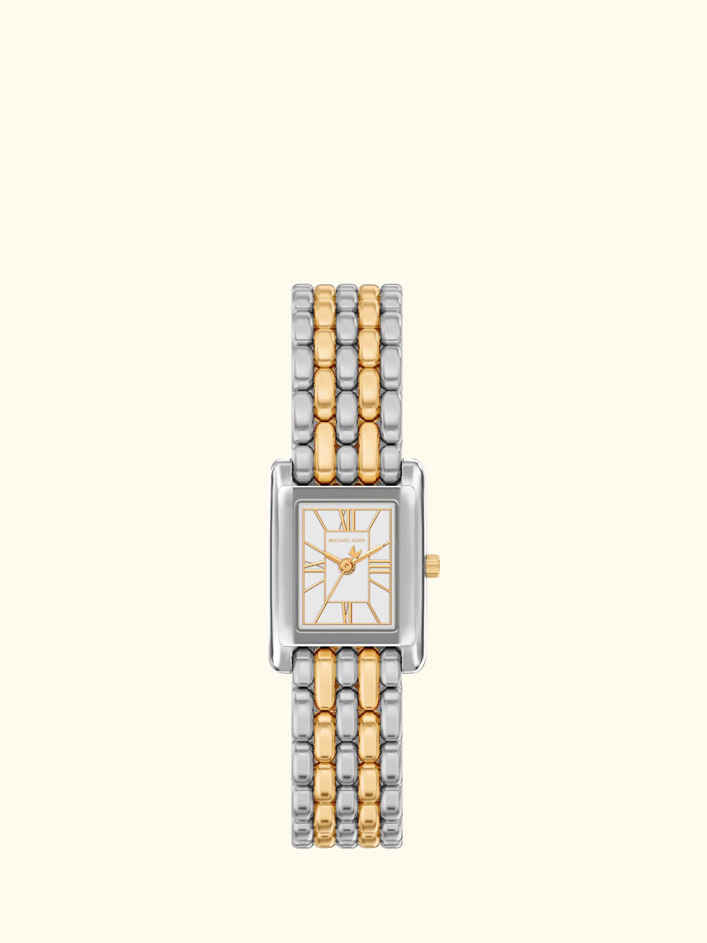MK4999 Women's Essex Tank Link Strap Watch, Silver And 2-tone