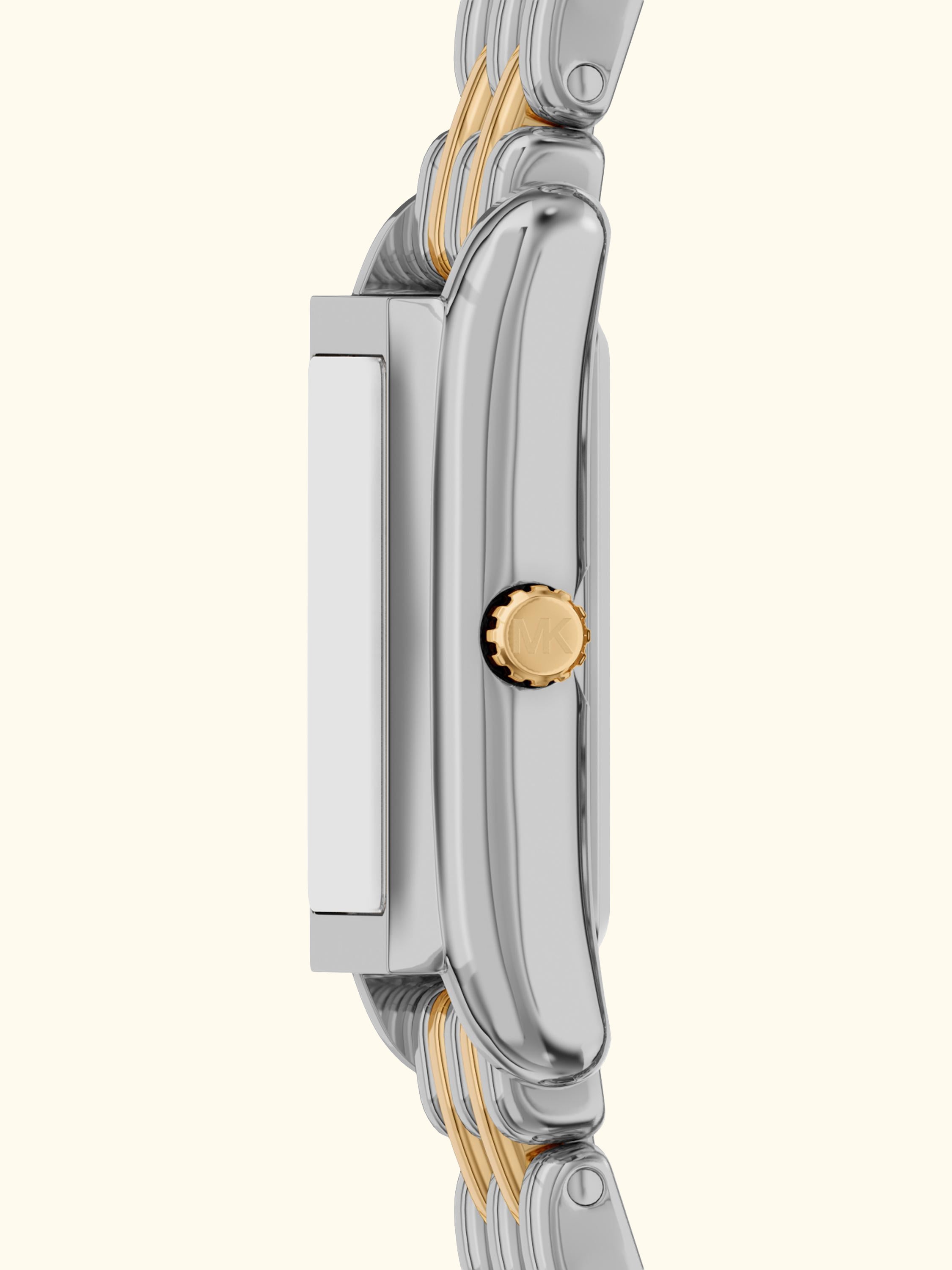 MK4999 Women's Essex Tank Link Strap Watch, Silver And 2-tone