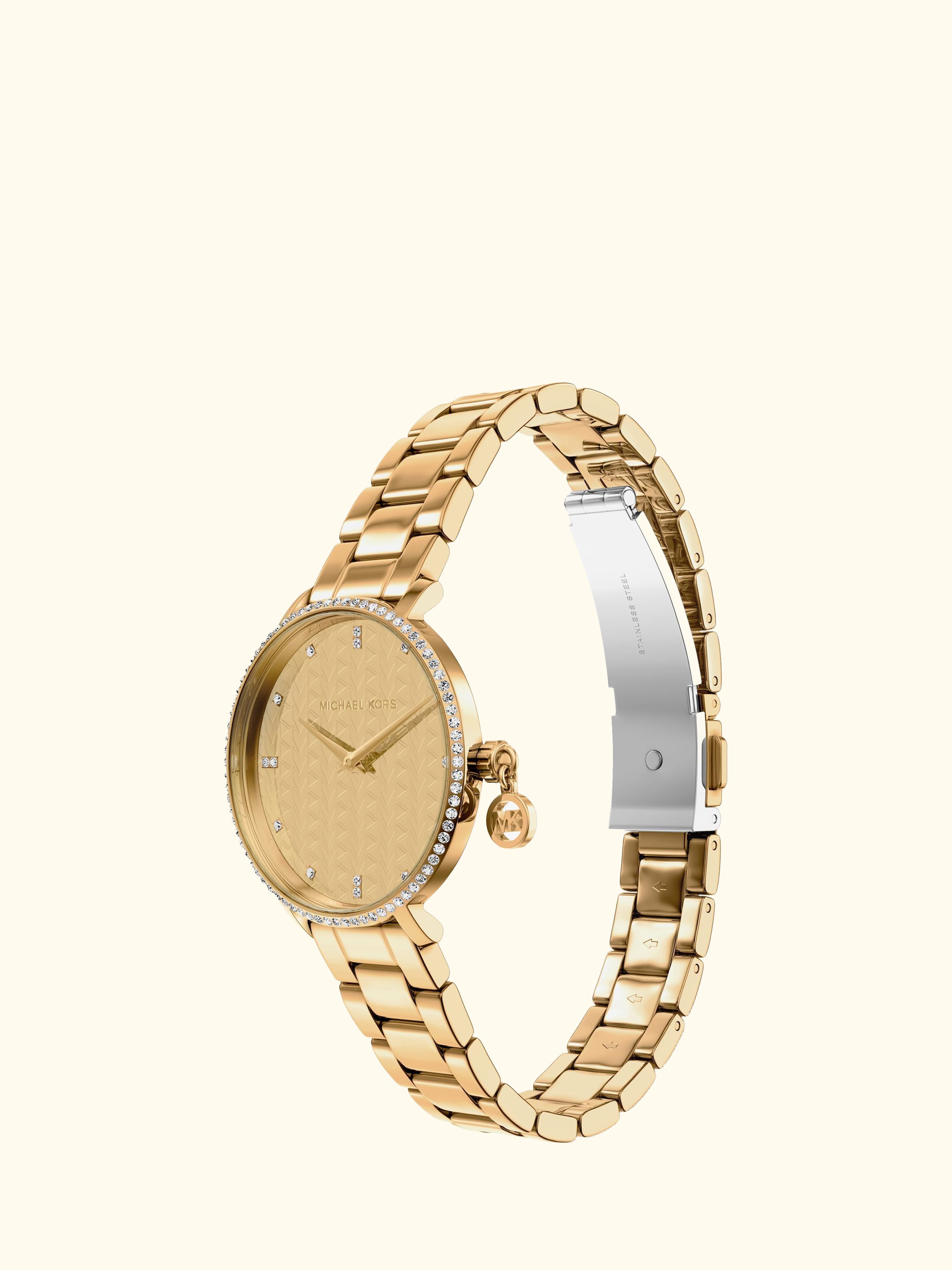 MK7572 Women's Charm Bracelet Strap Watch, Gold