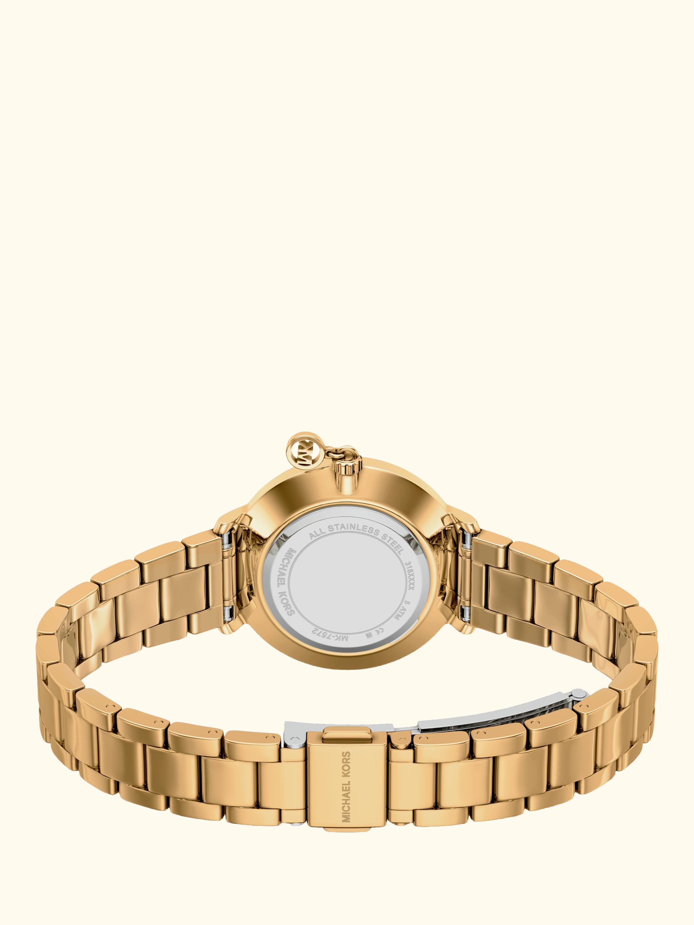 MK7572 Women's Charm Bracelet Strap Watch, Gold