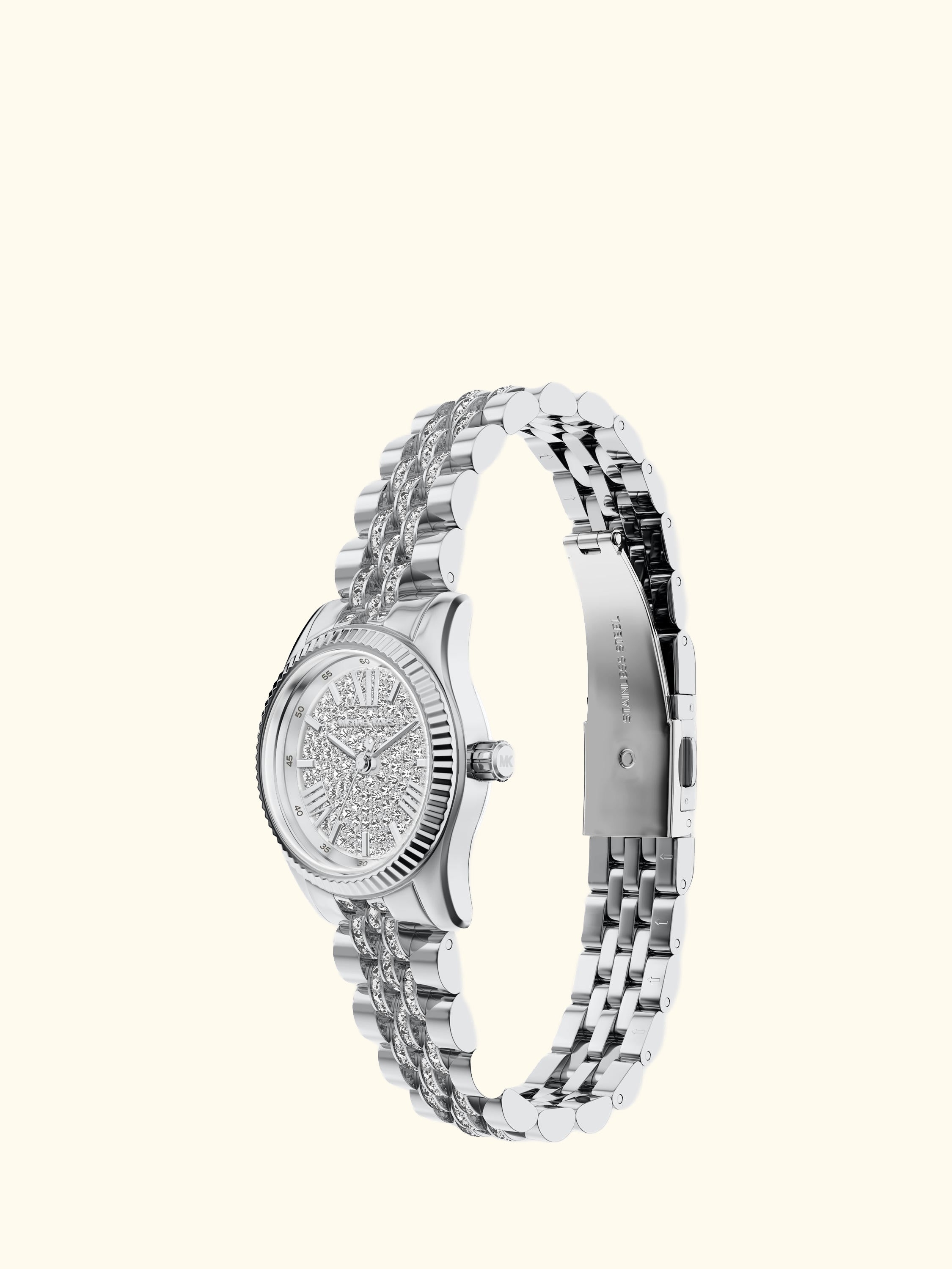 MK7577 Women's Petite Lexington Pave Bracelet Strap Watch, Silver