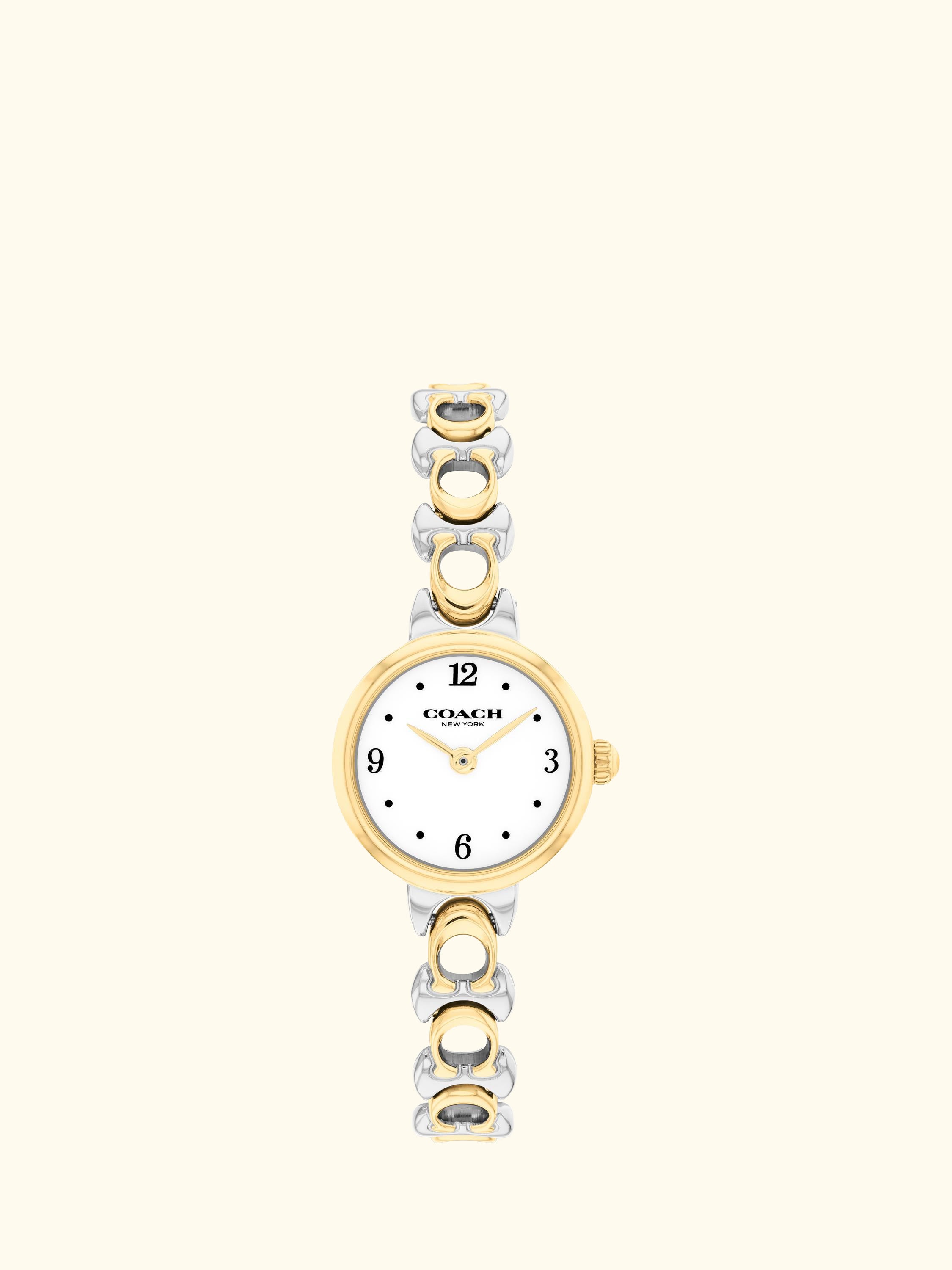 14504653 Women's Round Bracelet Strap Watch, Bi-colour