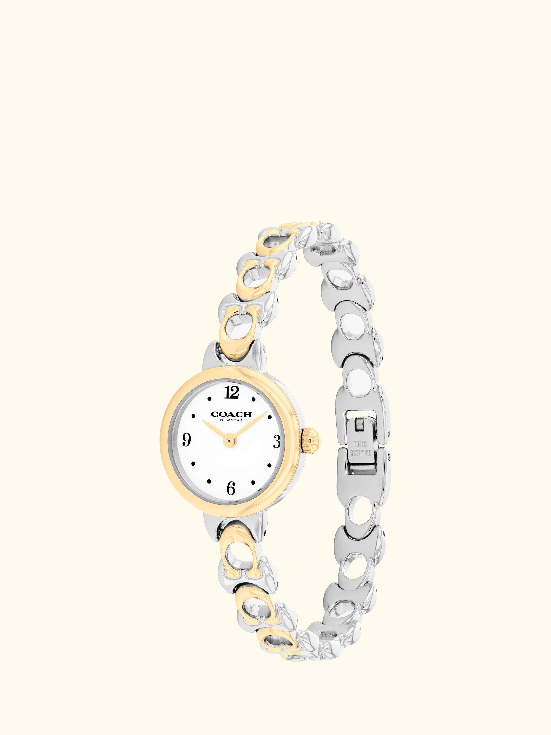 14504653 Women's Round Bracelet Strap Watch, Bi-colour