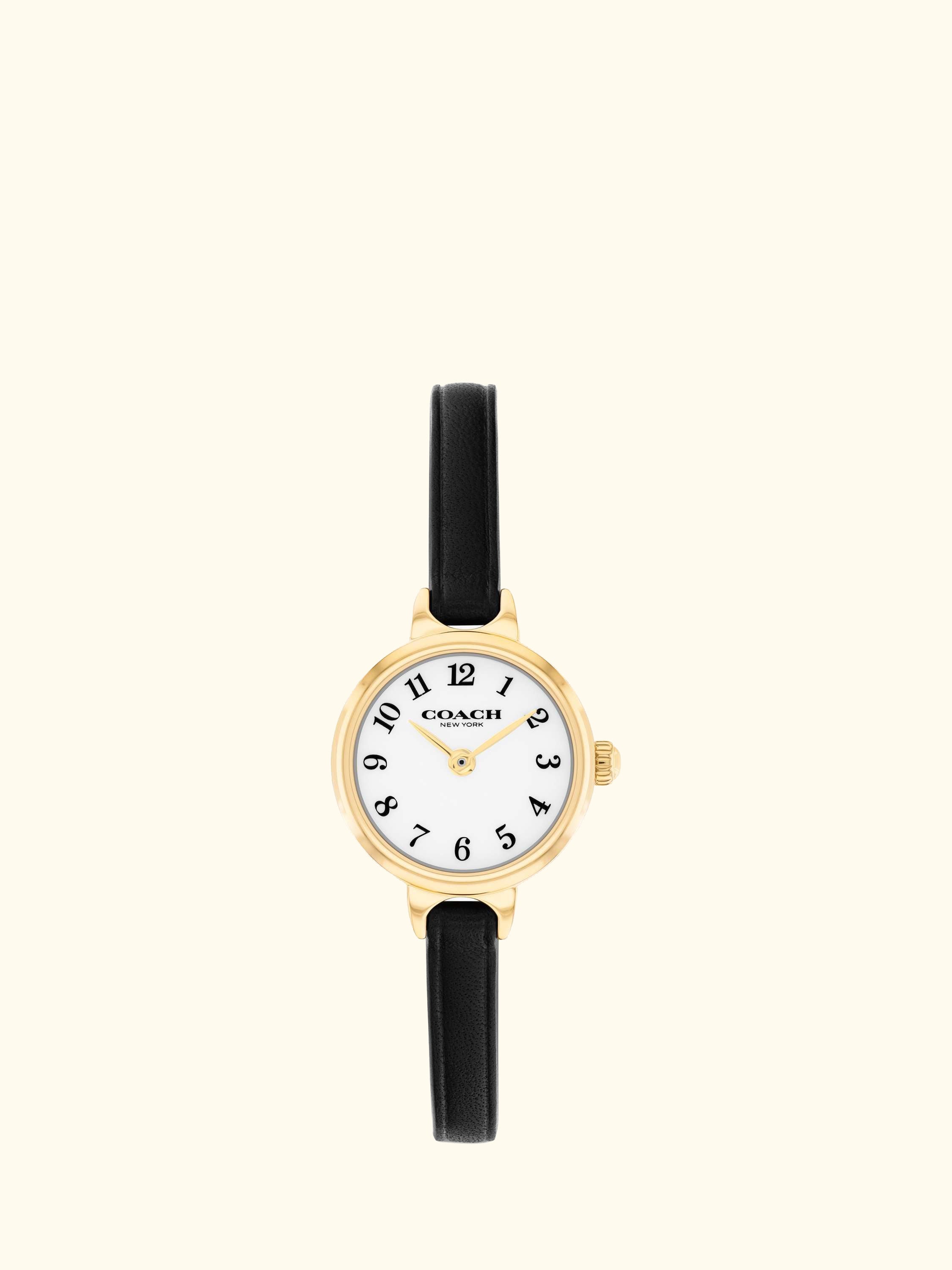 14504654 Women's Leather Strap Watch, Black