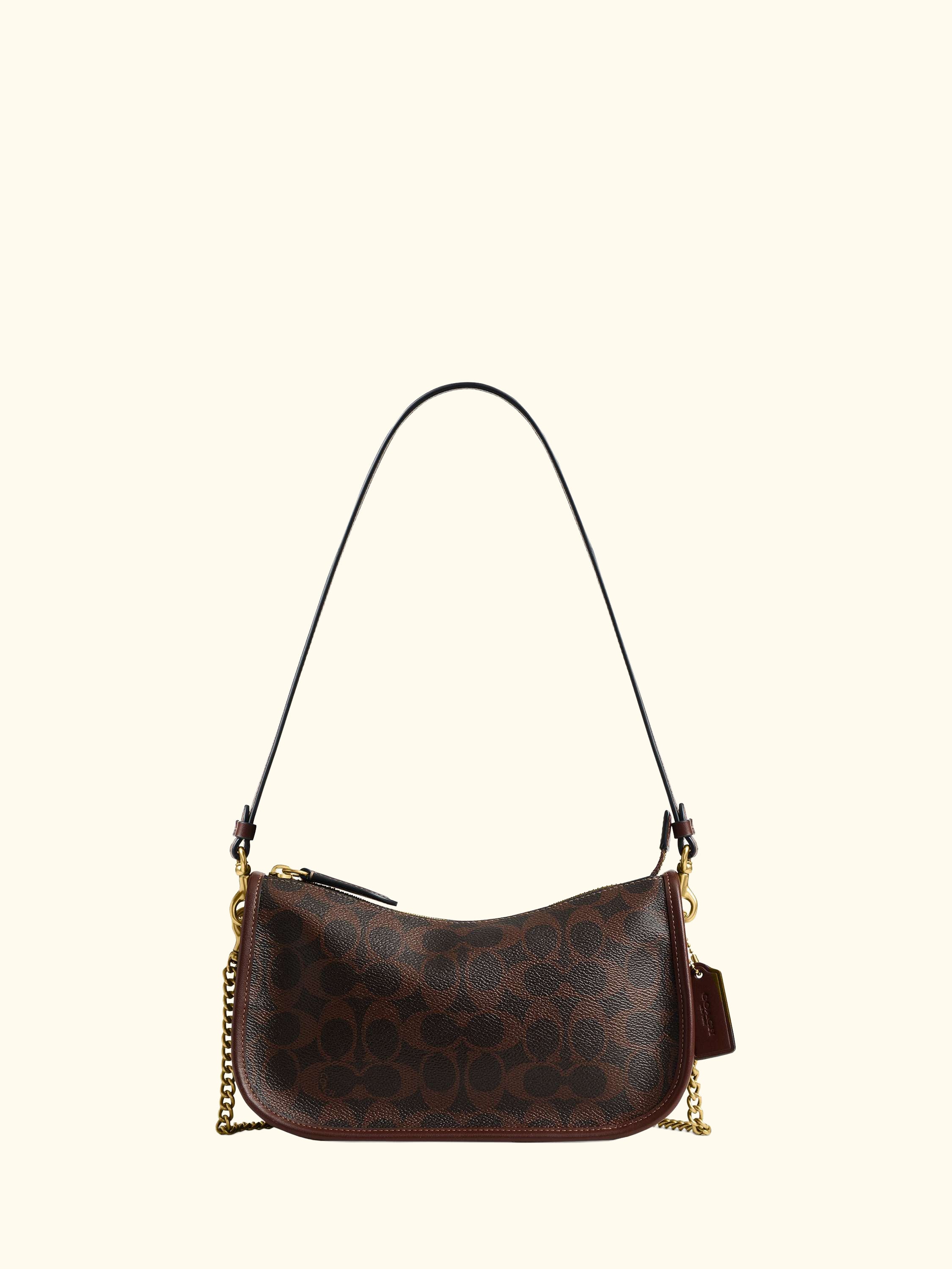 Waverly Canvas and Leather Signature Shoulder Bag, Maple
