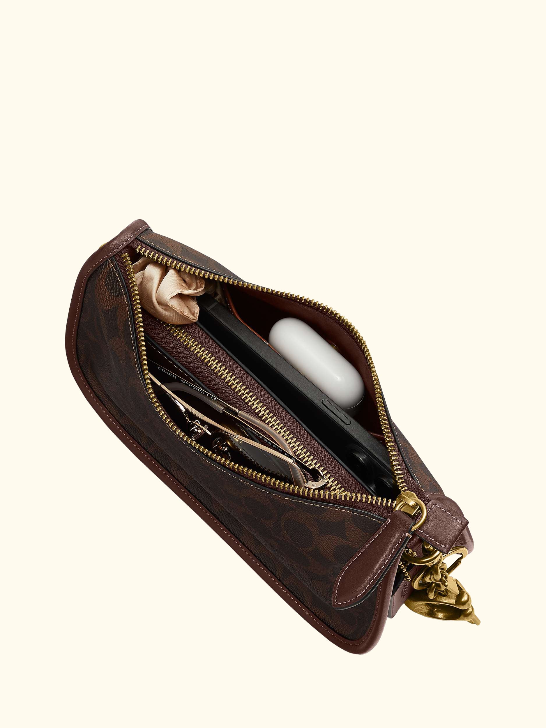 Waverly Canvas and Leather Signature Shoulder Bag, Maple