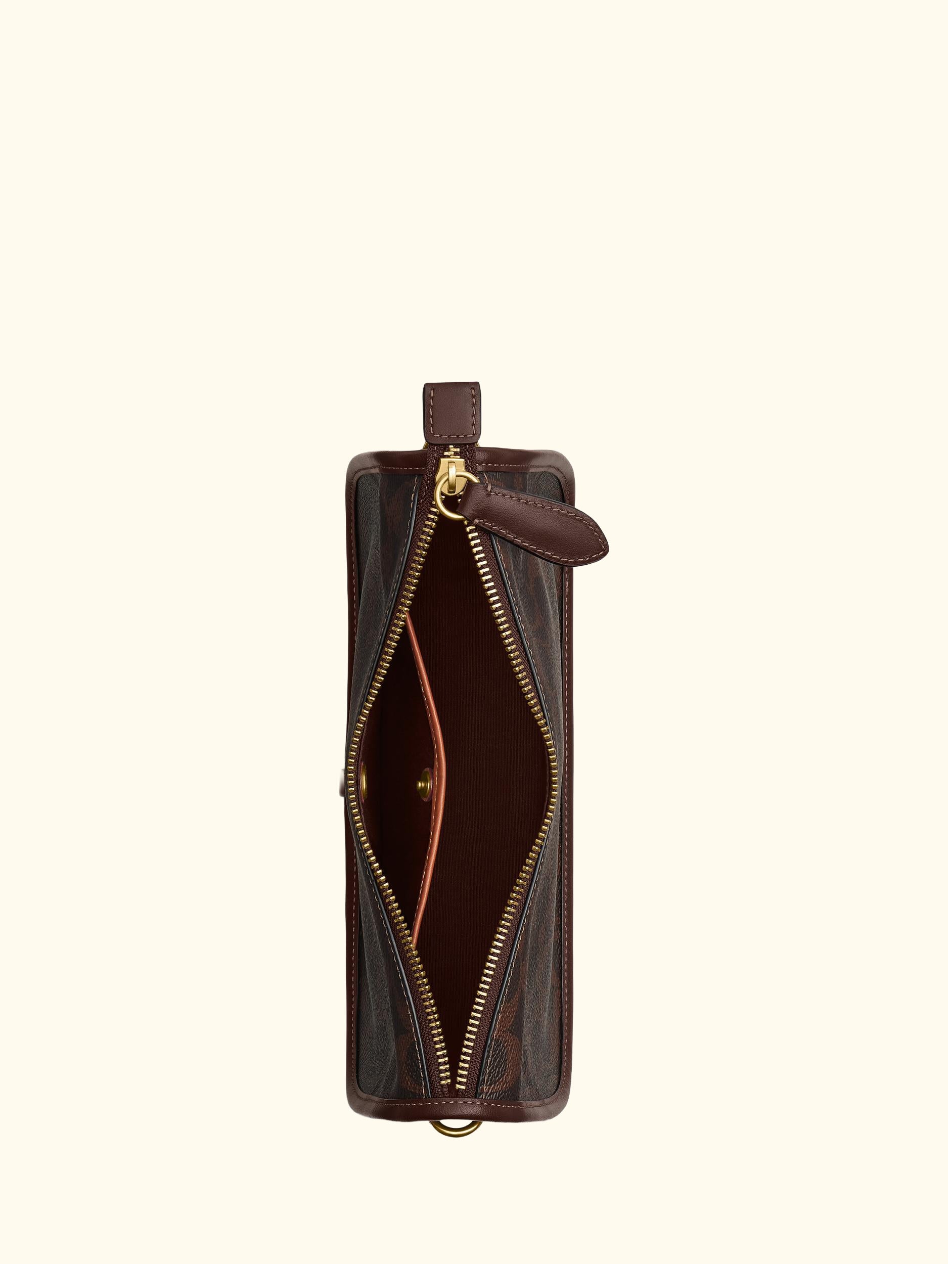 Waverly Canvas and Leather Signature Shoulder Bag, Maple