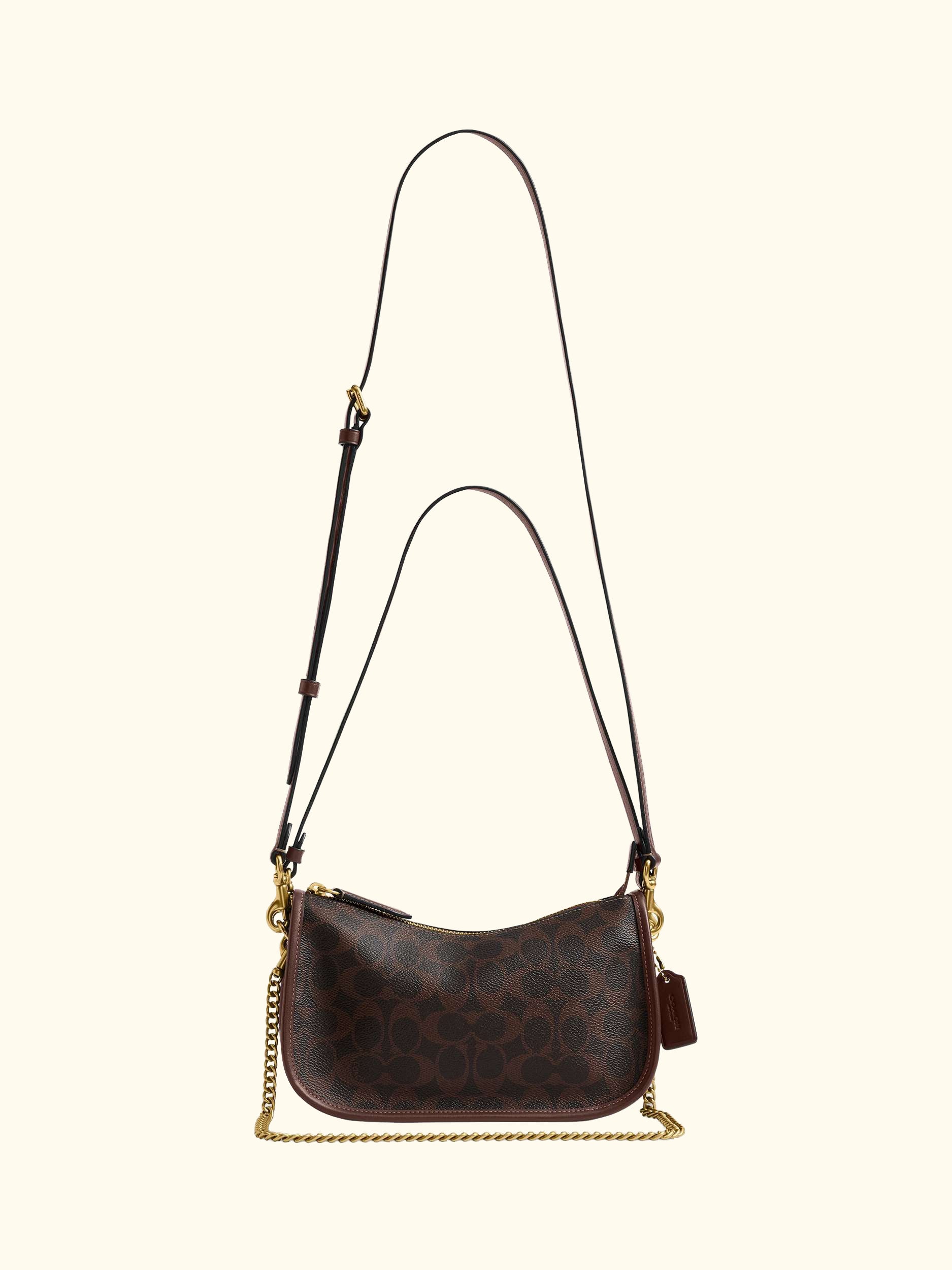 Waverly Canvas and Leather Signature Shoulder Bag, Maple